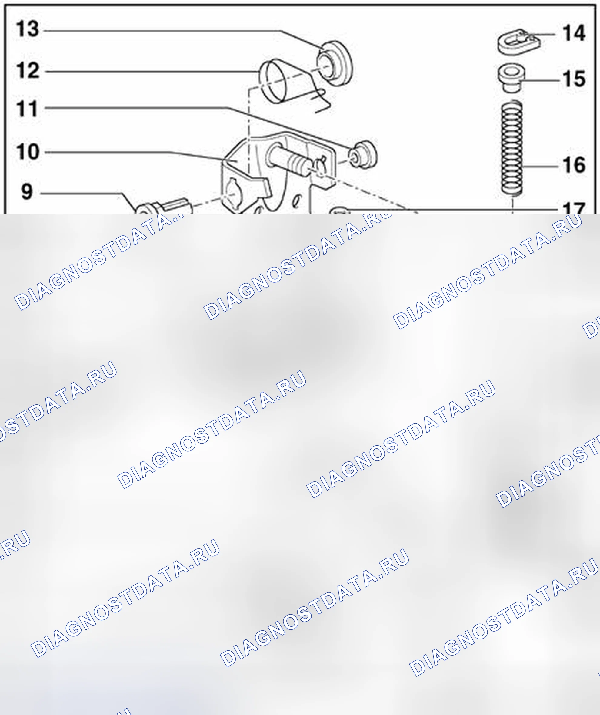 Рис. 168: Рычаг переключения передач, обслуживание. Volkswagen Golf Mk4