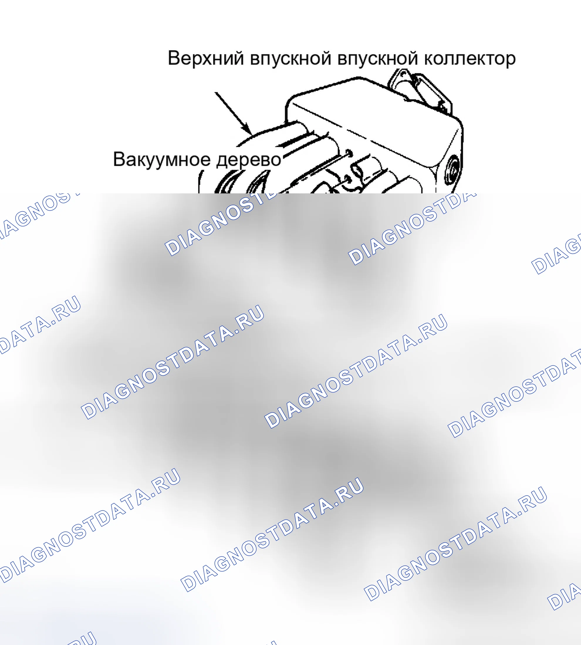 Рис. 7: 4.9L Узел верхнего впускного коллектора двигателя. Ford Bronco II I