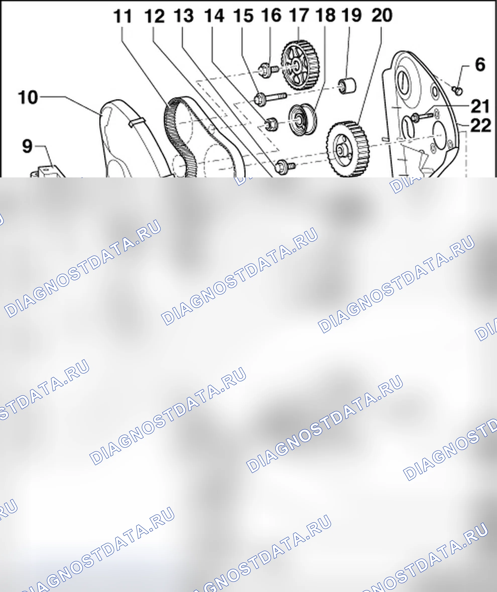 Рис. 271: ОБЗОР УЗЛА ЗУБЧАТОГО ПРЕДОХРАНИТЕЛЯ РЕМНЯ. Volkswagen New Beetle A4