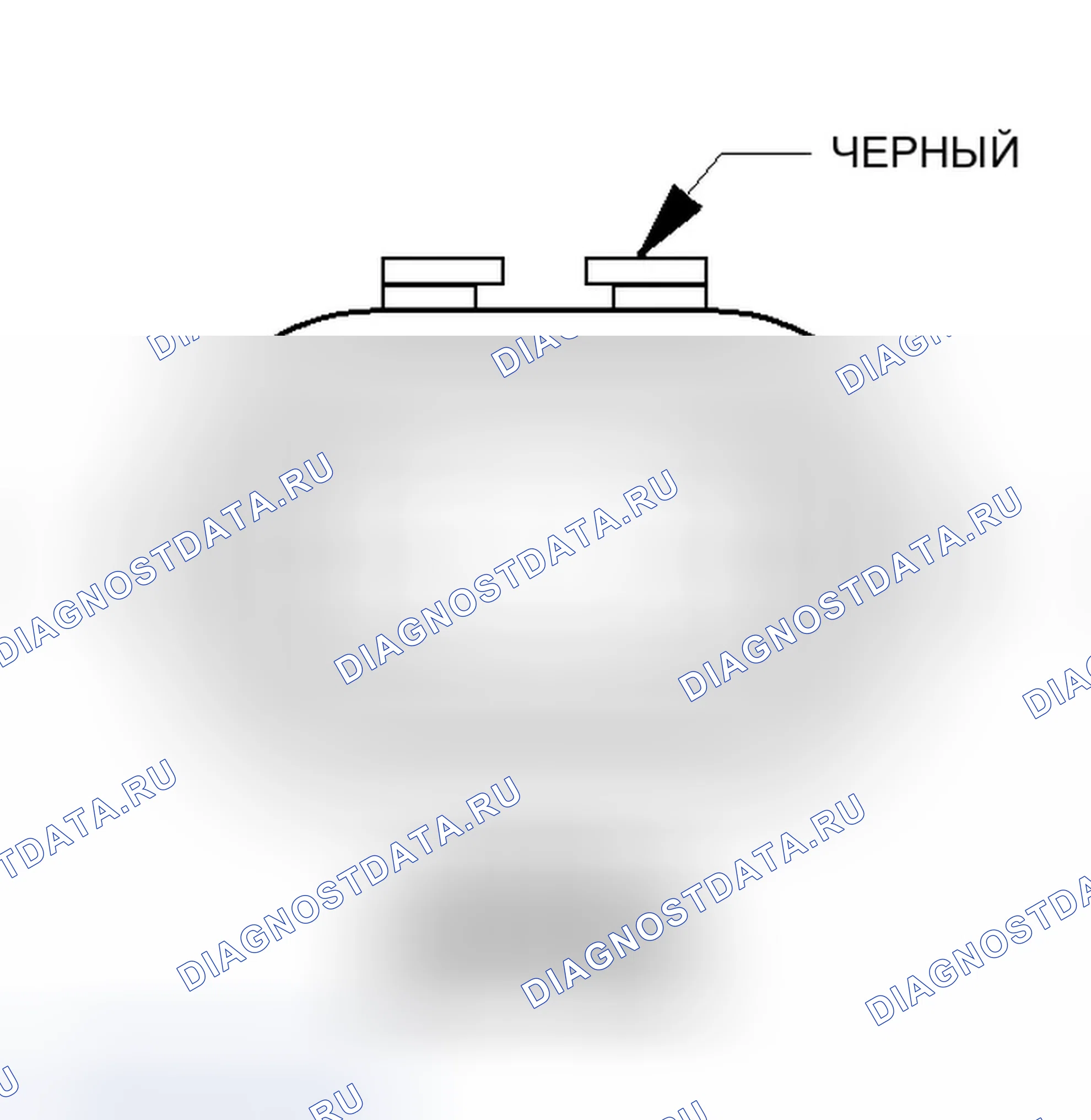 Рис. 63: Вид с торца разъема правой передней противотуманной фары. Dodge Magnum I