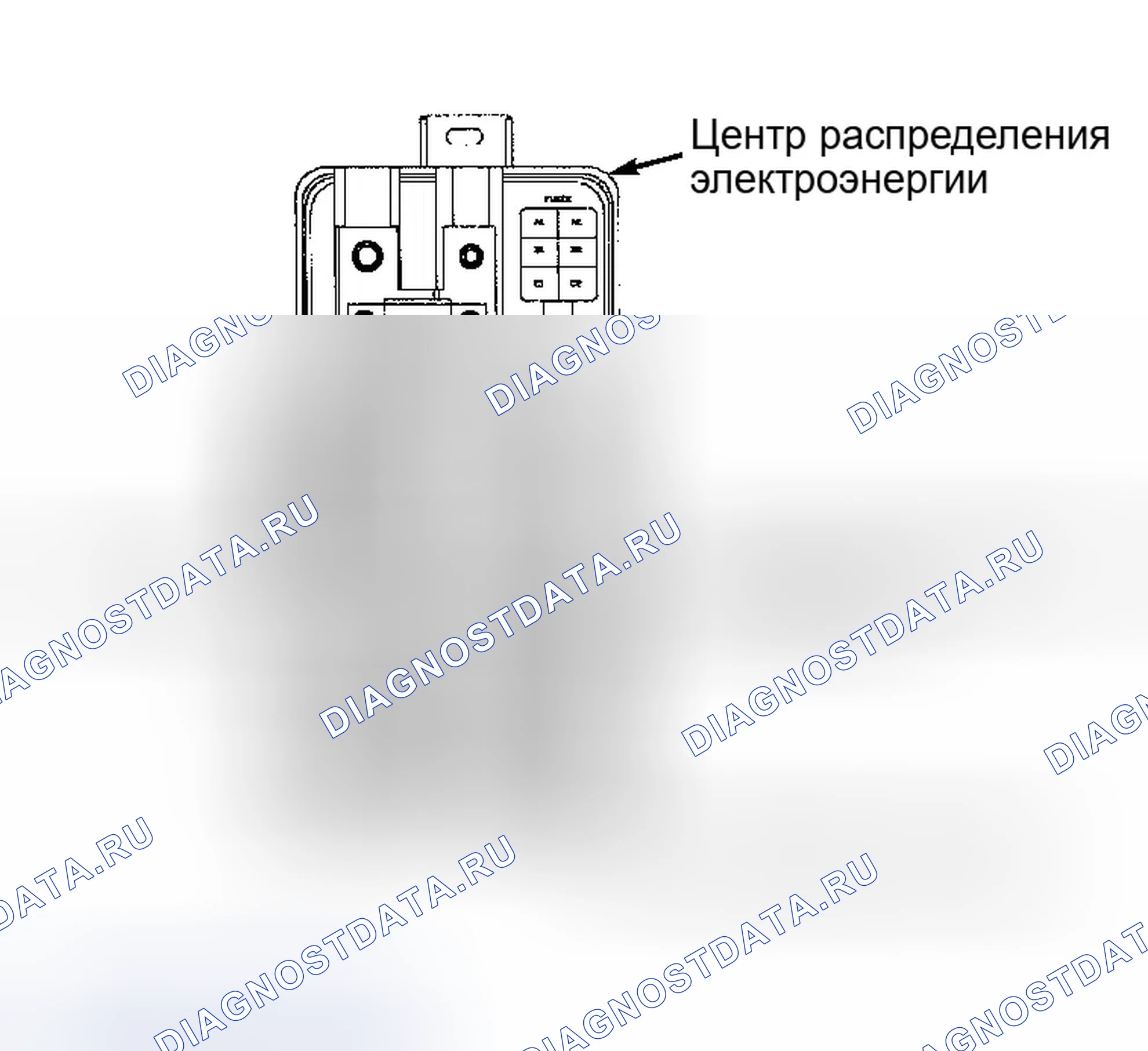 Рис. 214: Центр распределения питания и реле. Dodge Pickup R2500 