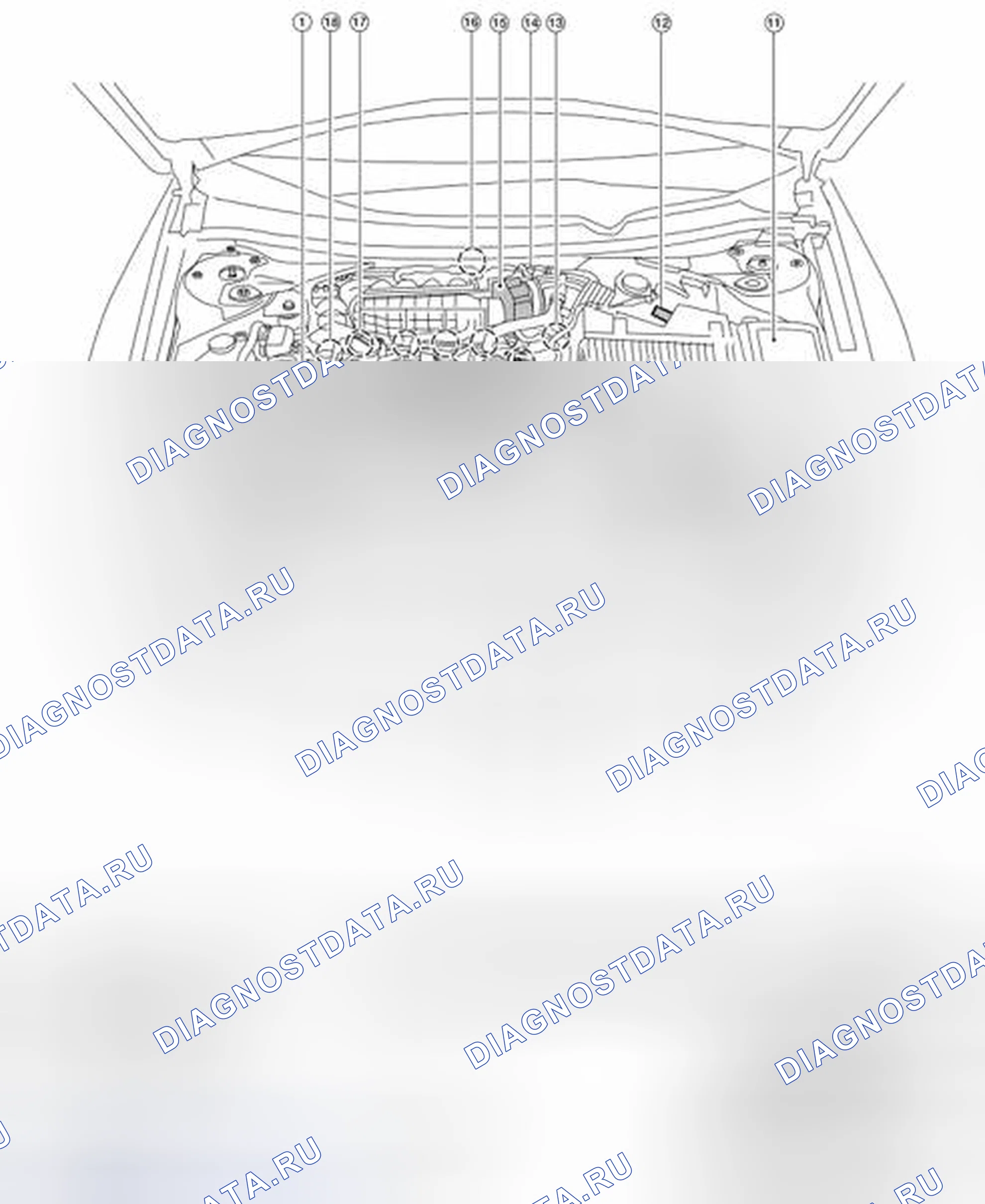 Рис. 1: Расположение компонентов. Nissan Altima L33