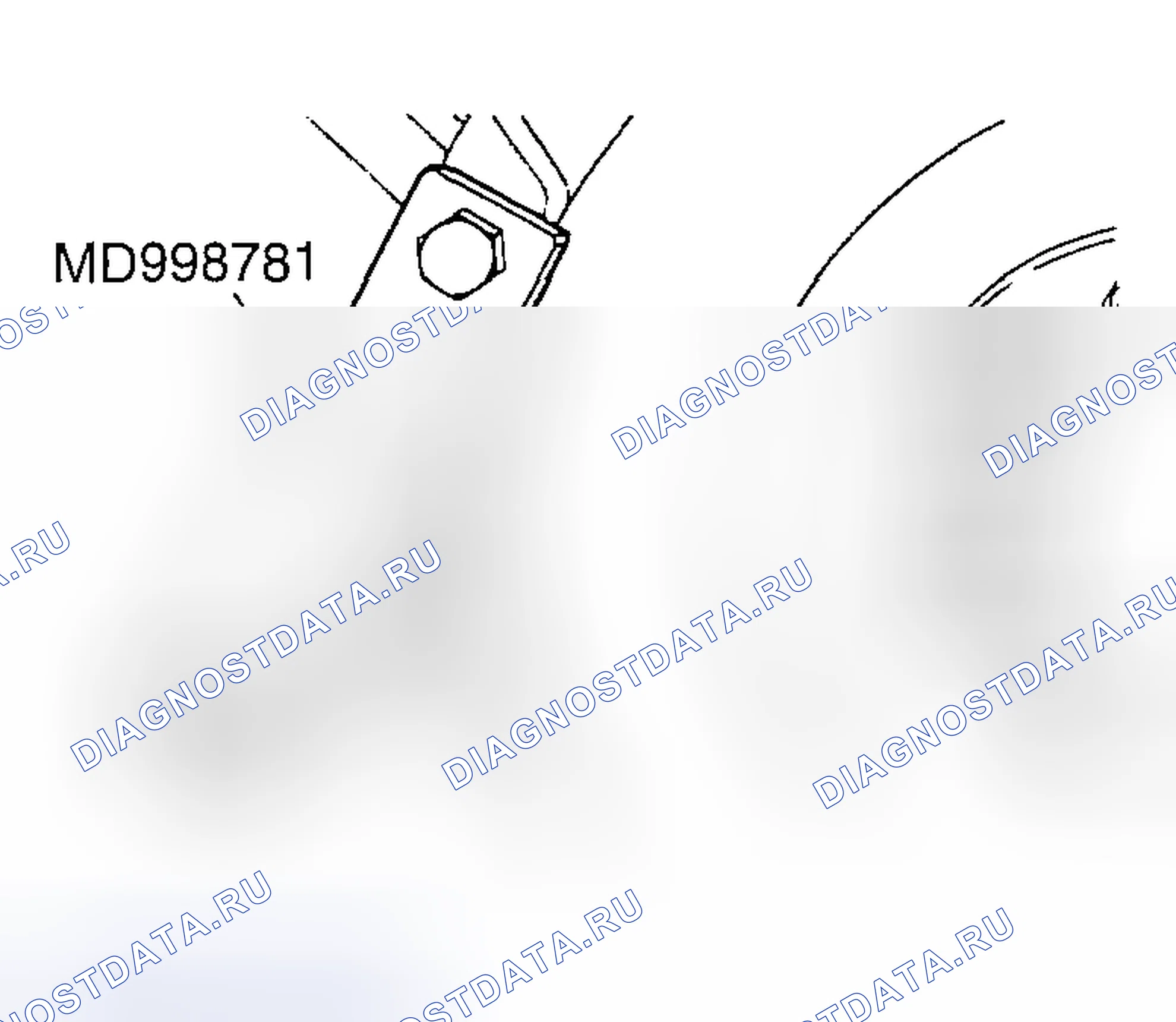 Рис. 425: > > B < < УСТАНОВКА БОЛТА КОЛЕНЧАТОГО ВАЛА. Mazda MX-30 I