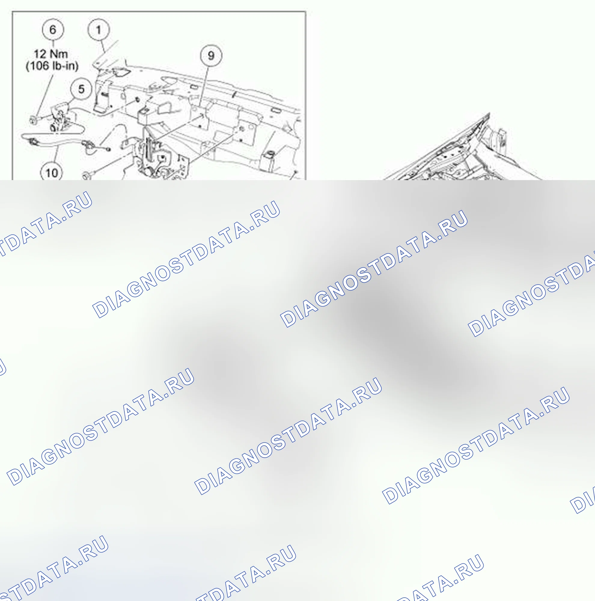 Рис. 8: Опора радиаторной решетки. Hyundai ix55 I
