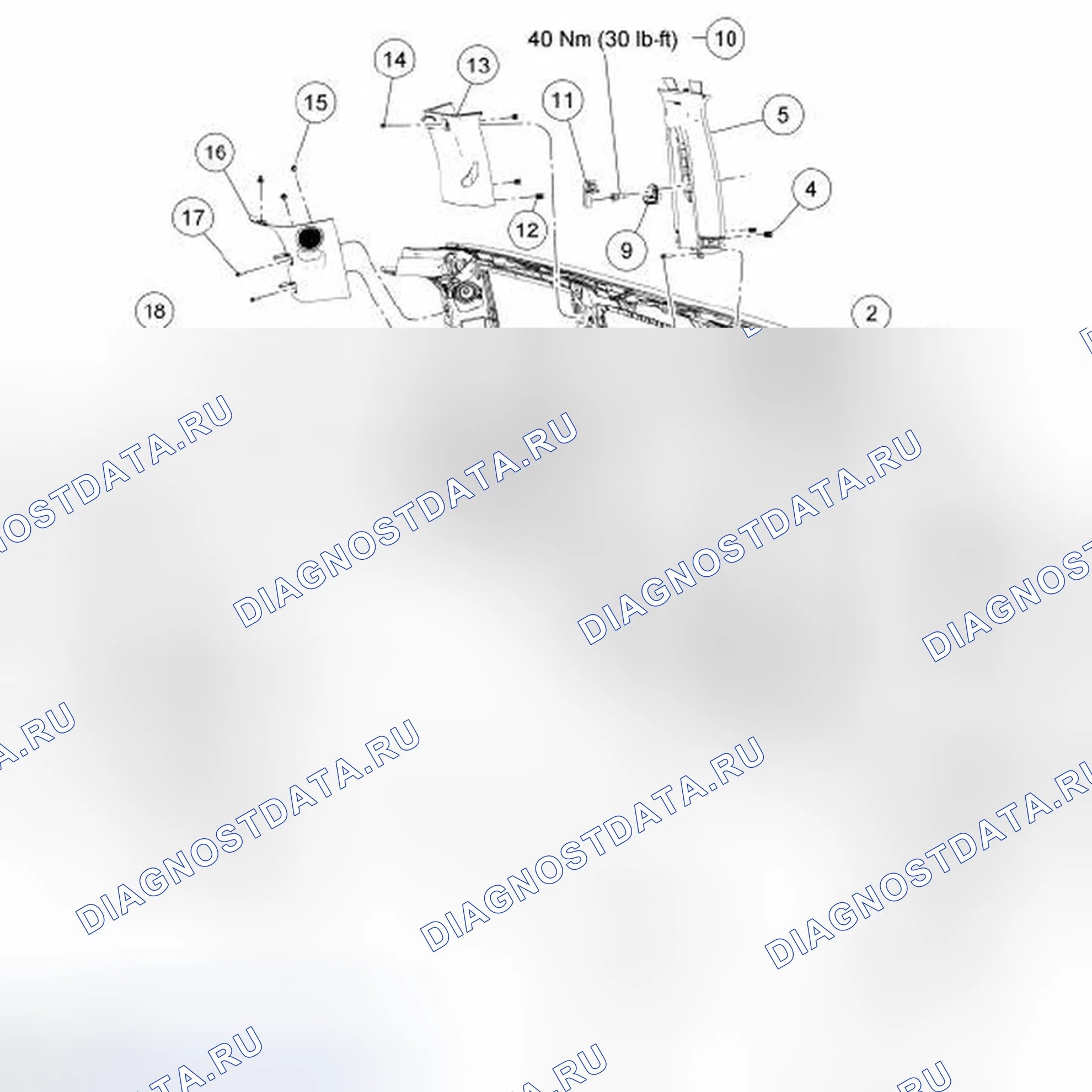 Рис. 1: Компоненты внутренней отделки. Ford Flex I