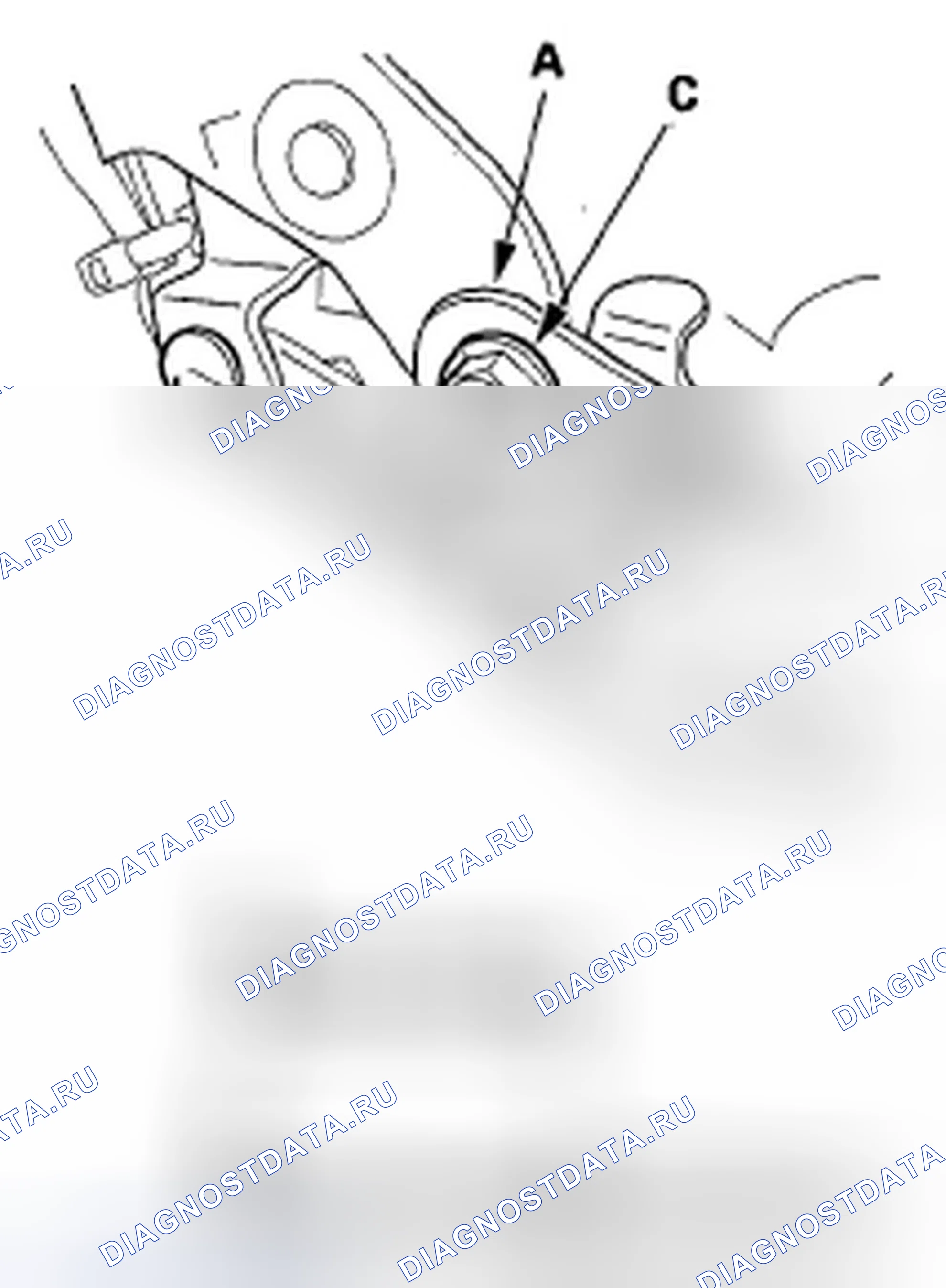 Рис. 153: Кабель задней защелки. Honda Odyssey IV