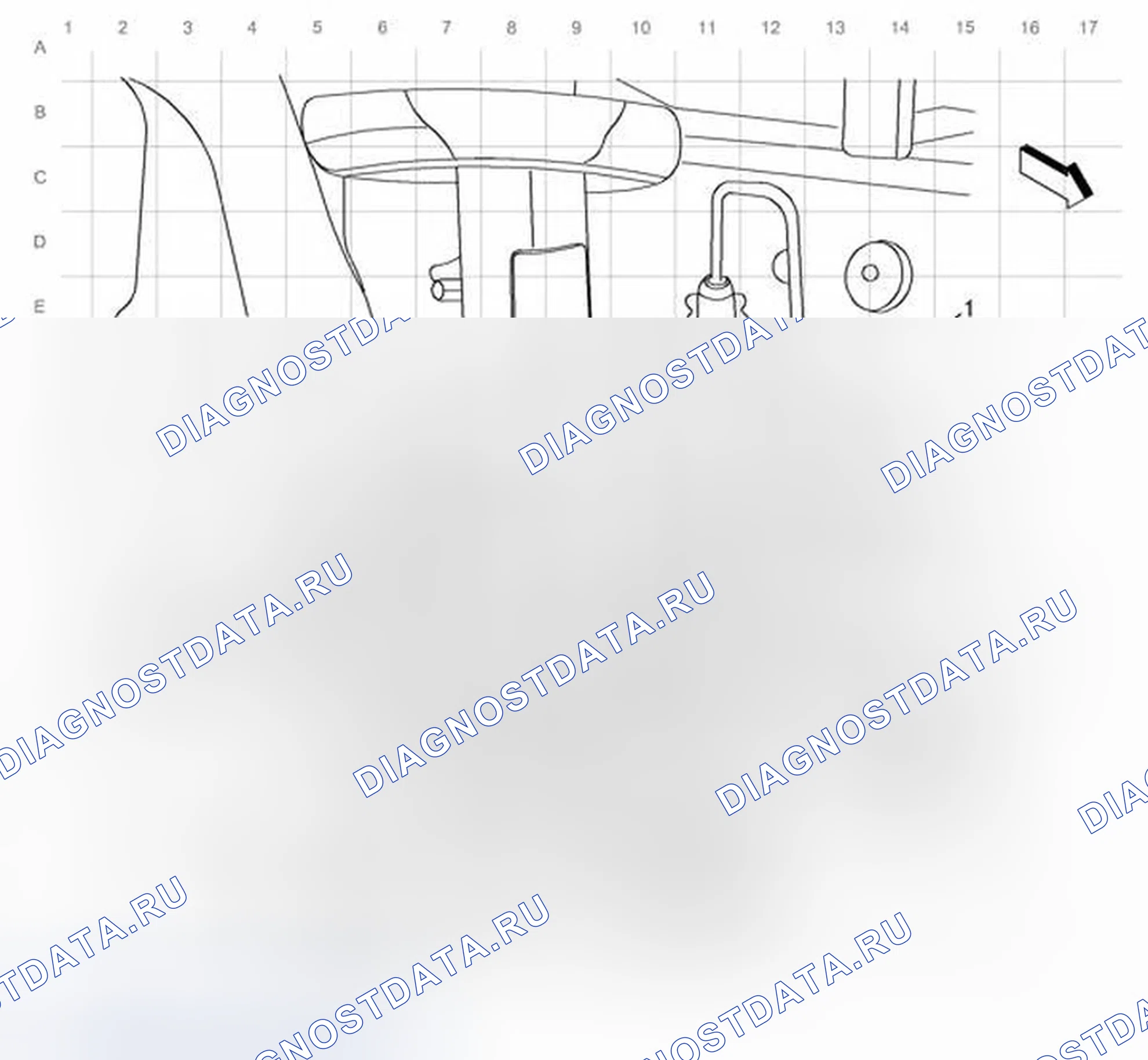 Рис. 19: Подвеска - Правая передняя прокладка кабелей (F45). Buick Regal V