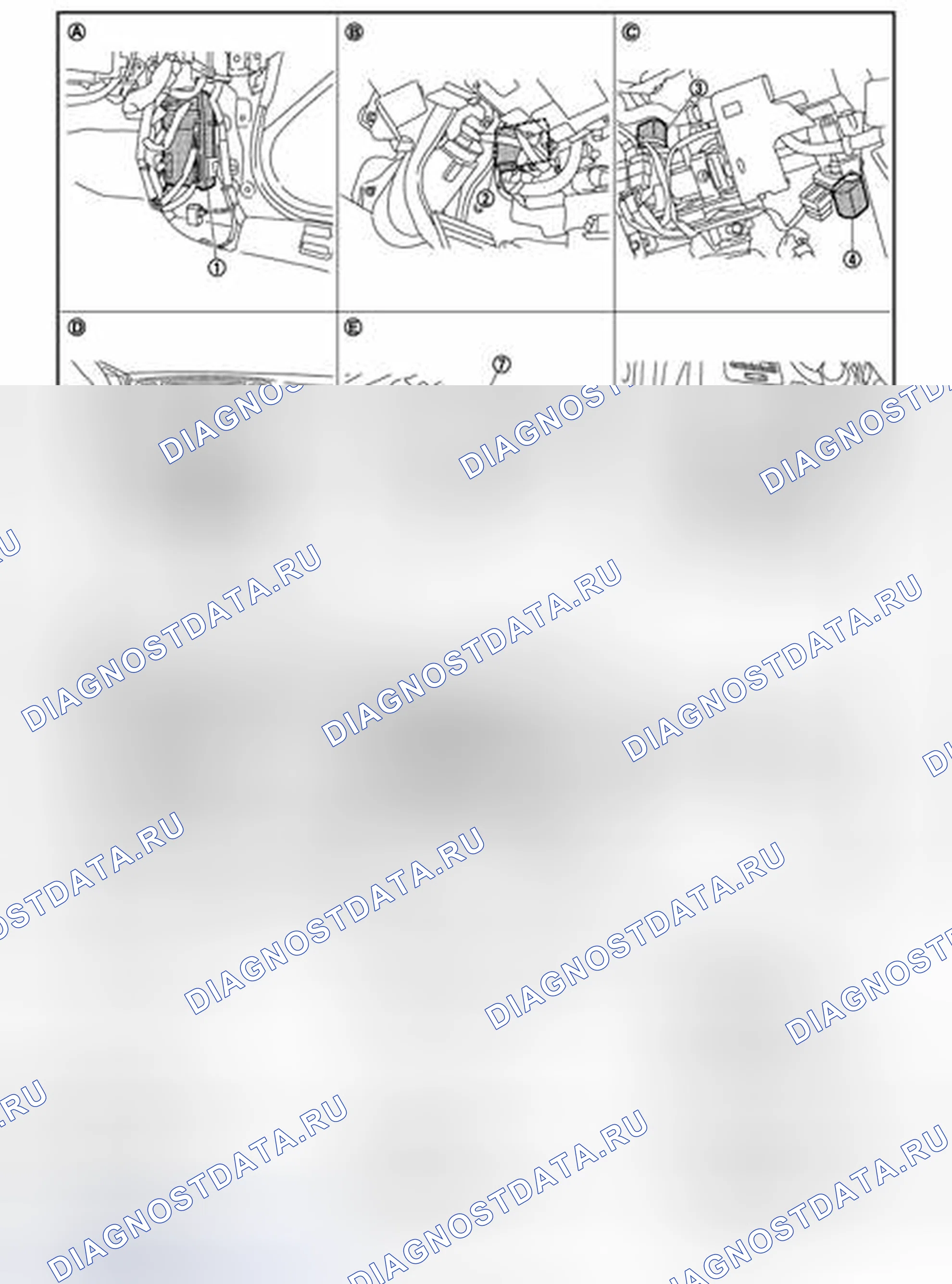 Рис. 24: ФУНКЦИЯ ПОМОЩИ ПРИ ВЫХОДЕ: Расположение компонентов. Infiniti FX37 II рестайлинг