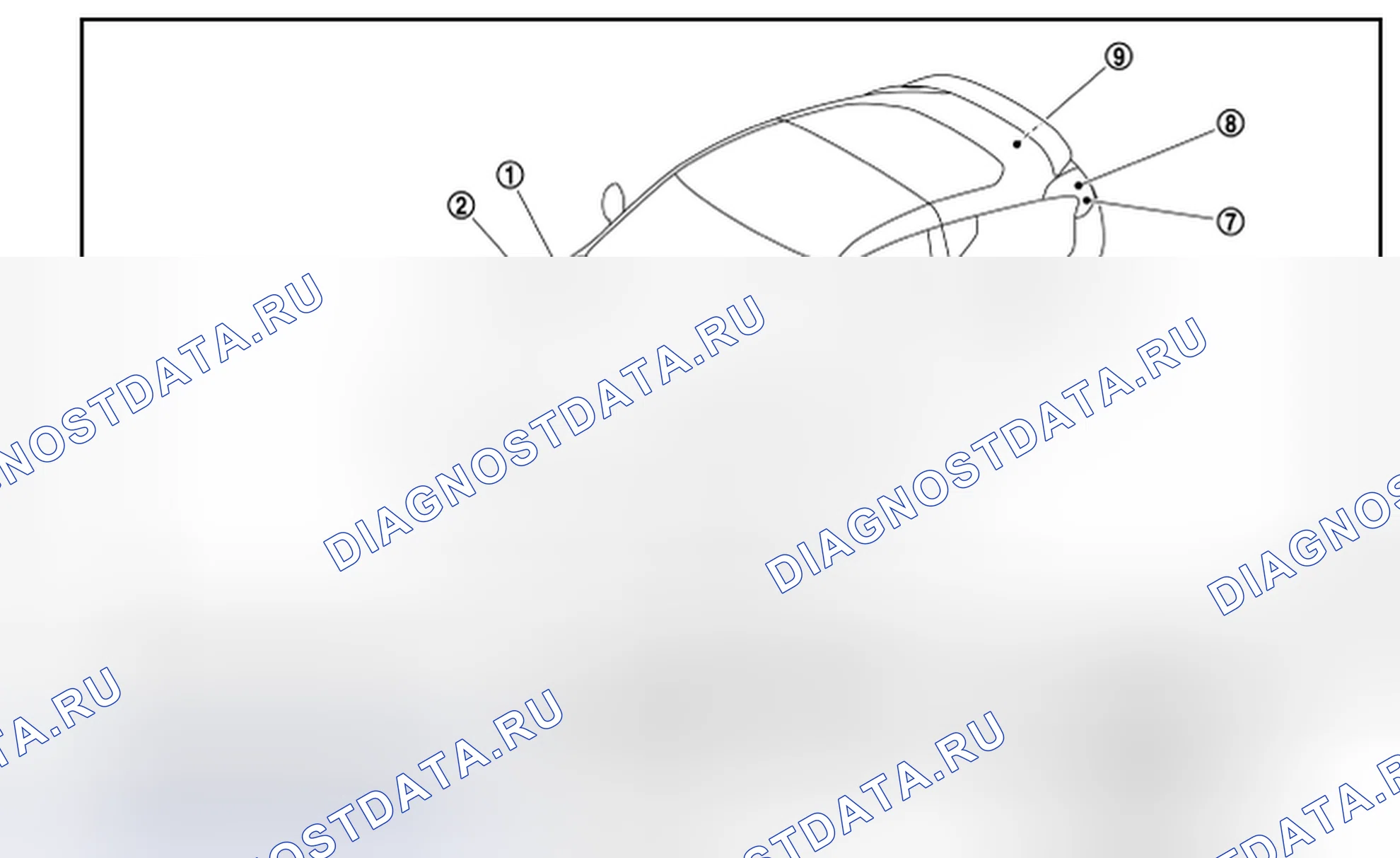 Рис. 10: БЕЗ СИСТЕМЫ ДНЕВНОГО ХОДОВОГО ОГНЯ: расположение компонентов. Honda MDX I