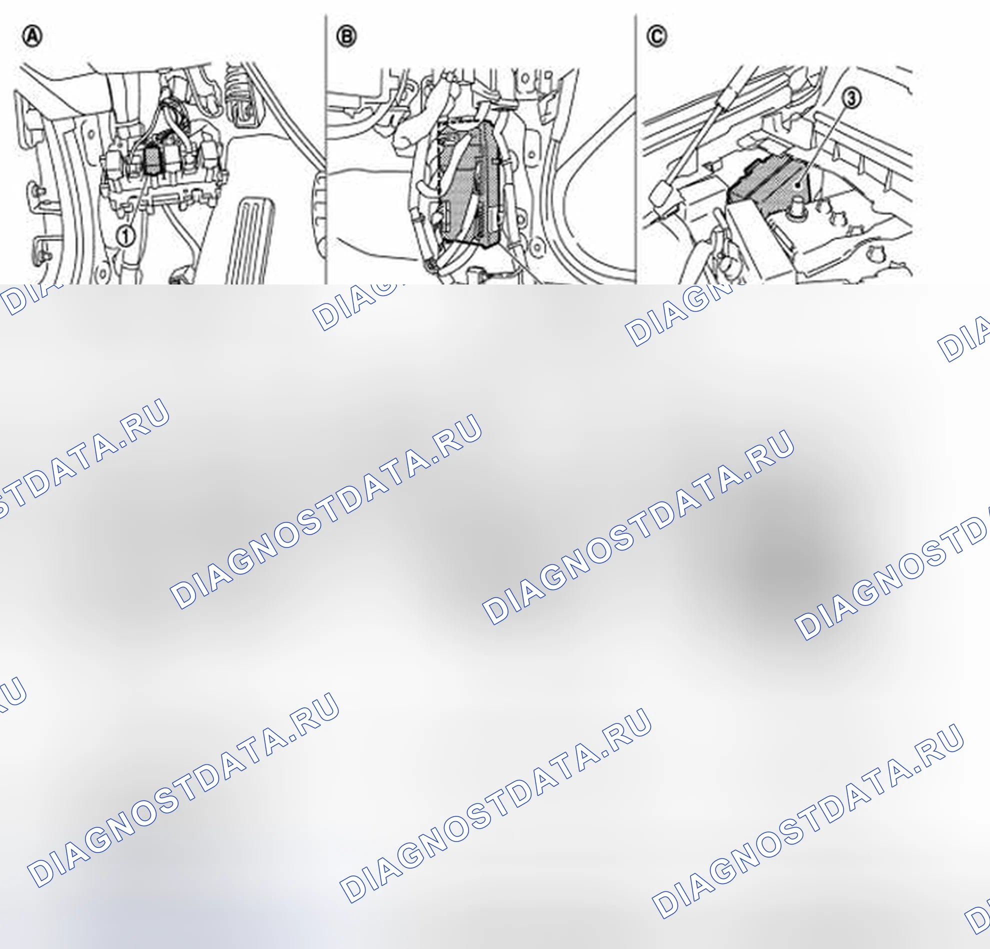 Рис. 4: Расположение компонентов. Infiniti G35 IV
