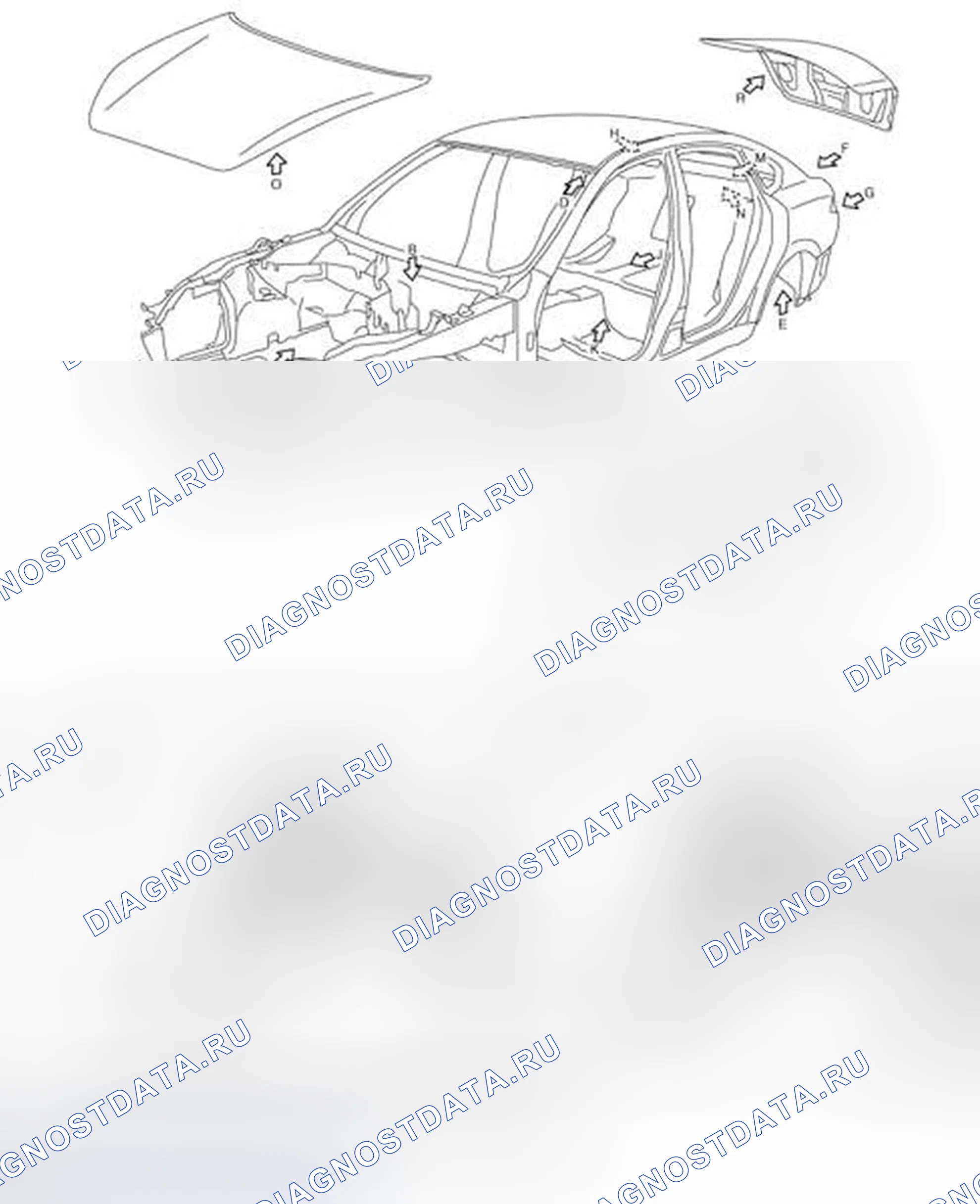 Рис. 137: Уплотнение корпуса. Infiniti M37 IV