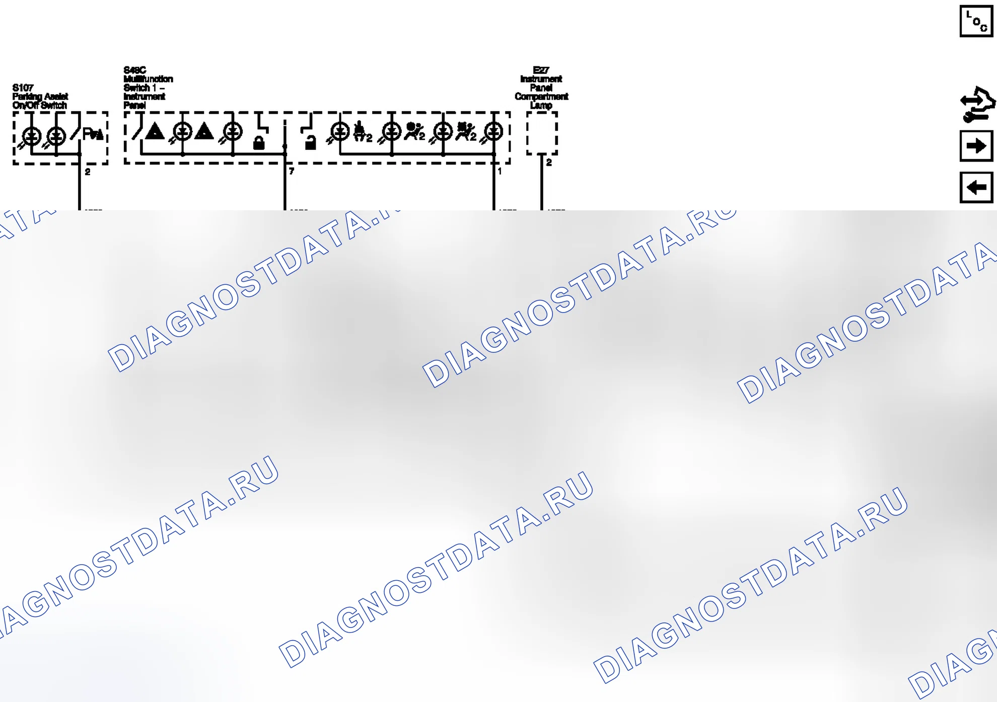 Рис. 72: G206 (2 из 2) Схема подключения. Buick Regal V