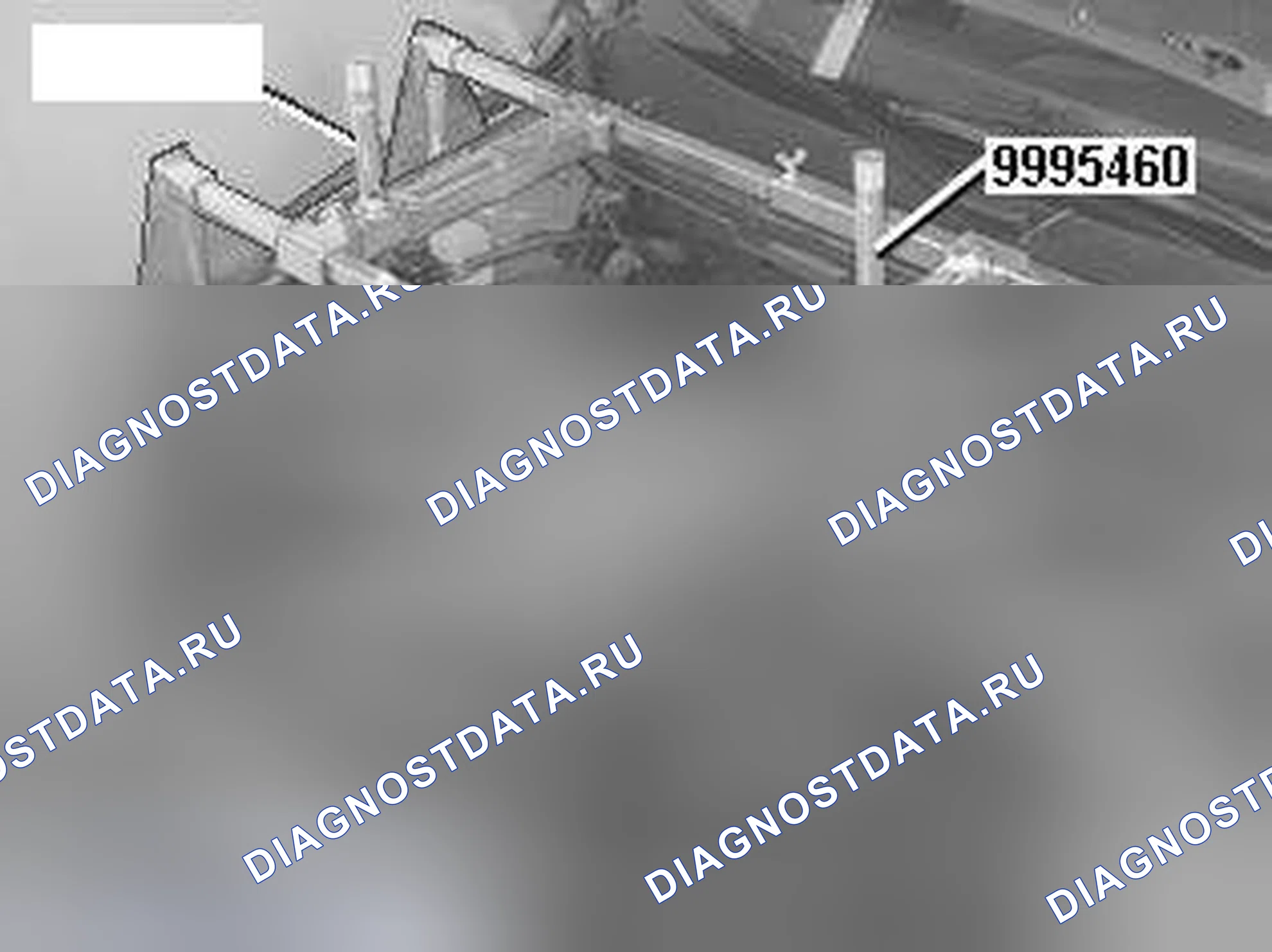 Рис. 272: Установка подъемного инструмента. Volvo S80 I