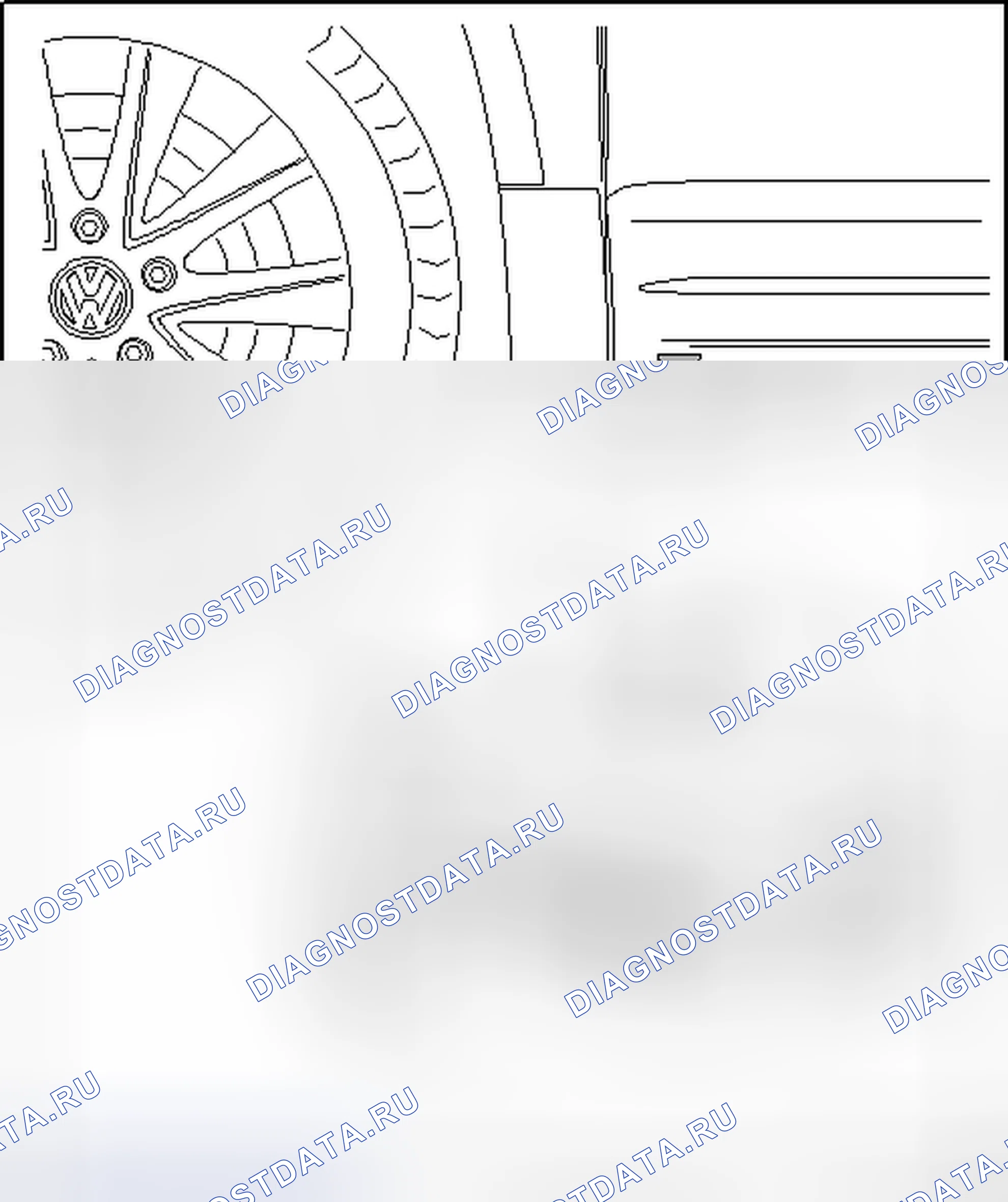 Рис. 42: МОНТАЖНЫЕ ТОЧКИ ПОДЪЕМНИКА И ДОМКРАТА. Volkswagen Tiguan I