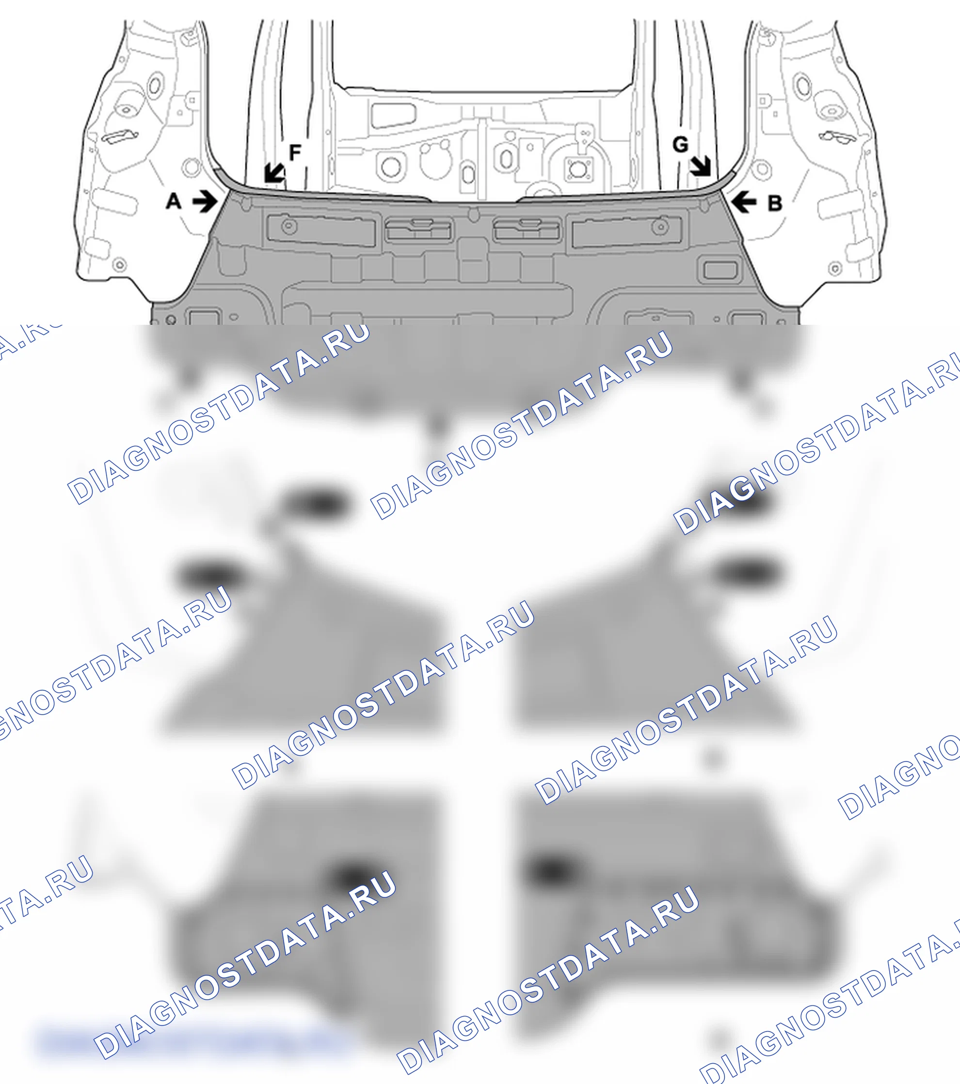 Место сварки — Задняя панель и задний пол боковой элемент. Hyundai GRAND i10/Xcent BA