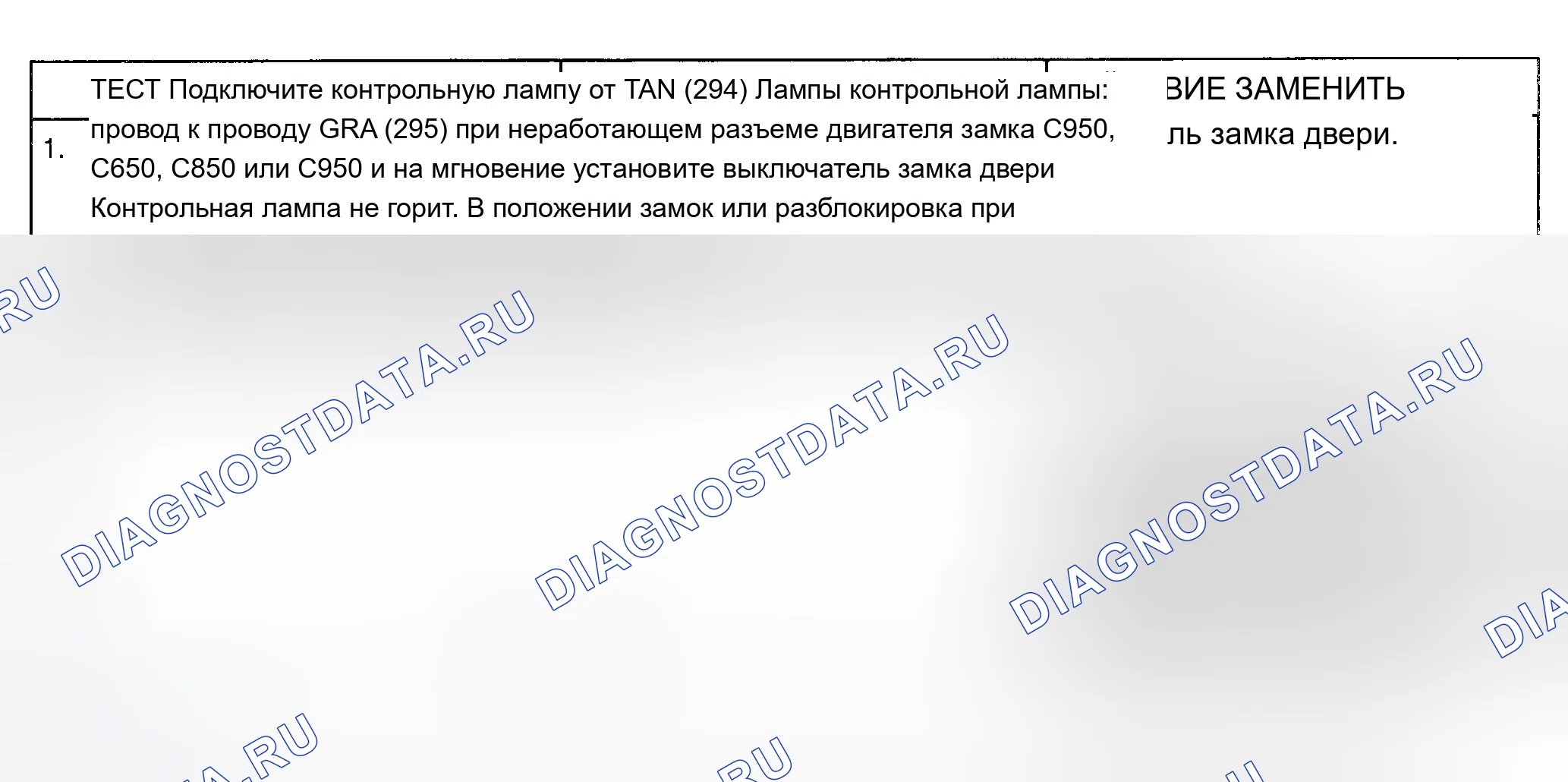 Рис. 10: ИСПЫТАНИЕ F: ДВИГАТЕЛЬ ЗАМКА ОДНОЙ ДВЕРИ НЕ РАБОТАЕТ НИ ОТ ОДНОГО ВЫКЛЮЧАТЕЛЯ (С ОТКИДНОЙ БОКОВОЙ ДВЕРЬЮ). Chevrolet Chevy Van G3500 