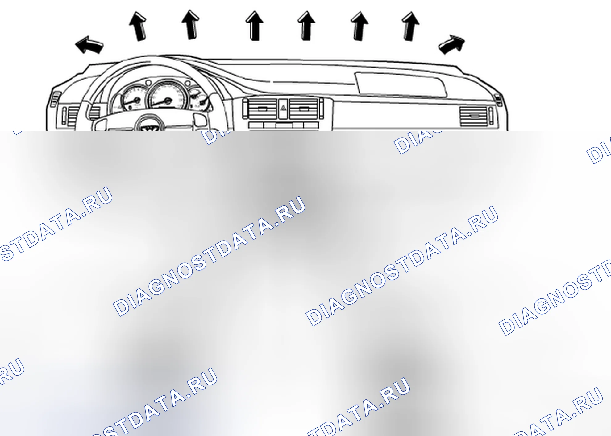Рис. 28: Схема воздуховода воздушного потока с задним обогревом. Suzuki Forenza I