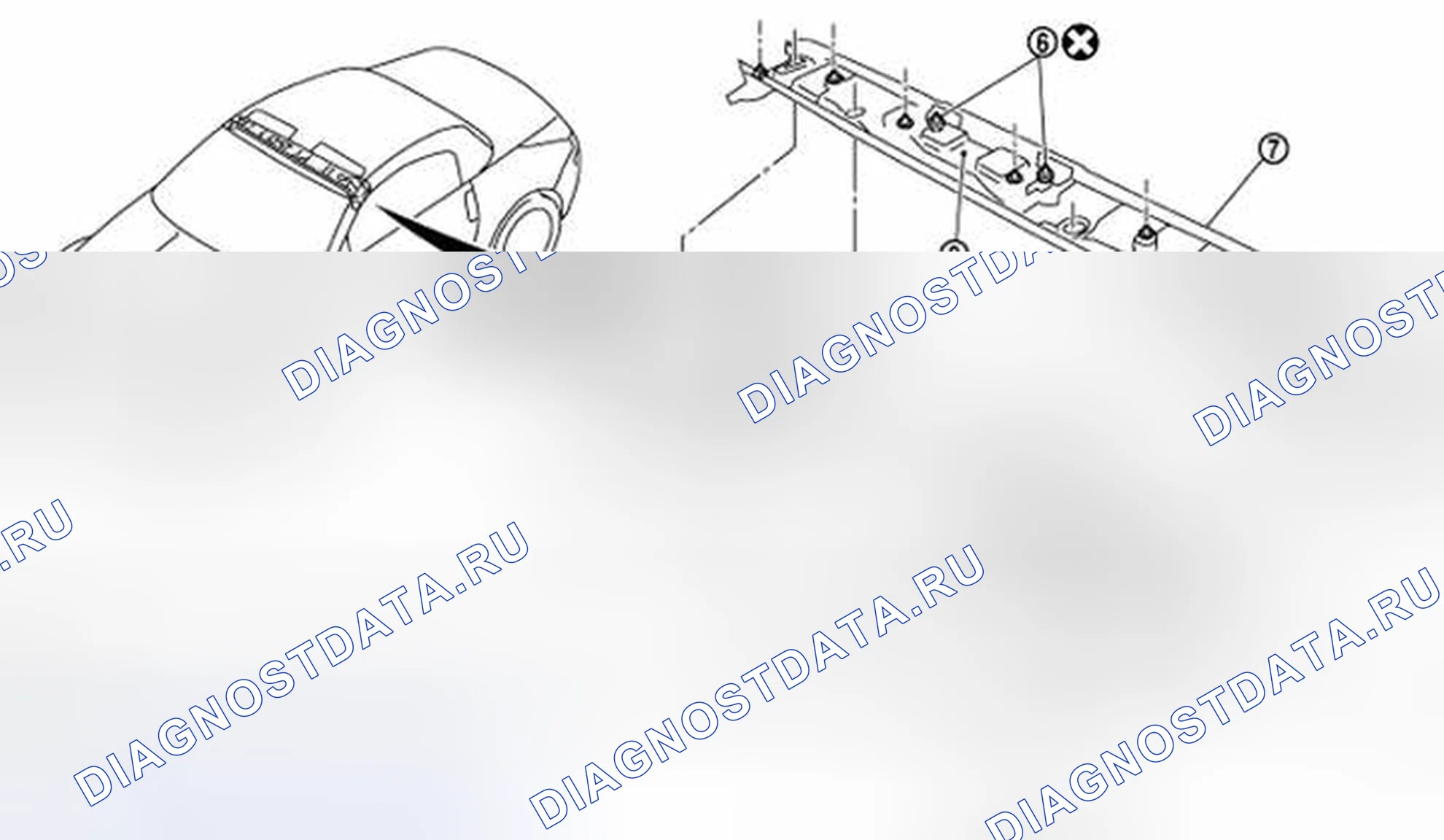 Рис. 27: Идентификация верха (для моделей Roadster). Nissan 350Z I рестайлинг