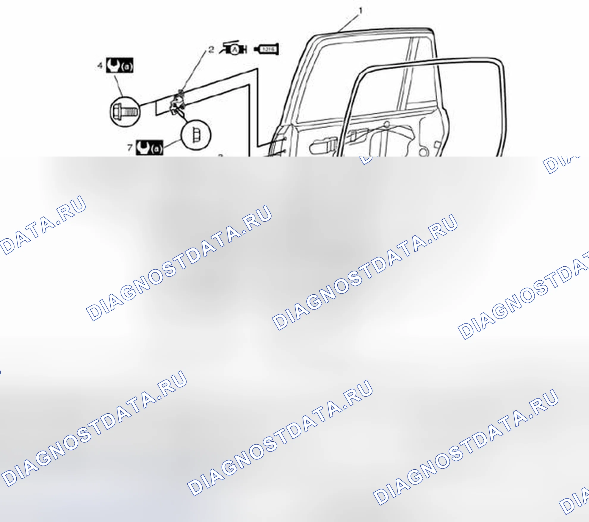 Рис. 23: Компоненты задней двери в сборе. Suzuki Grand Vitara II рестайлинг 2