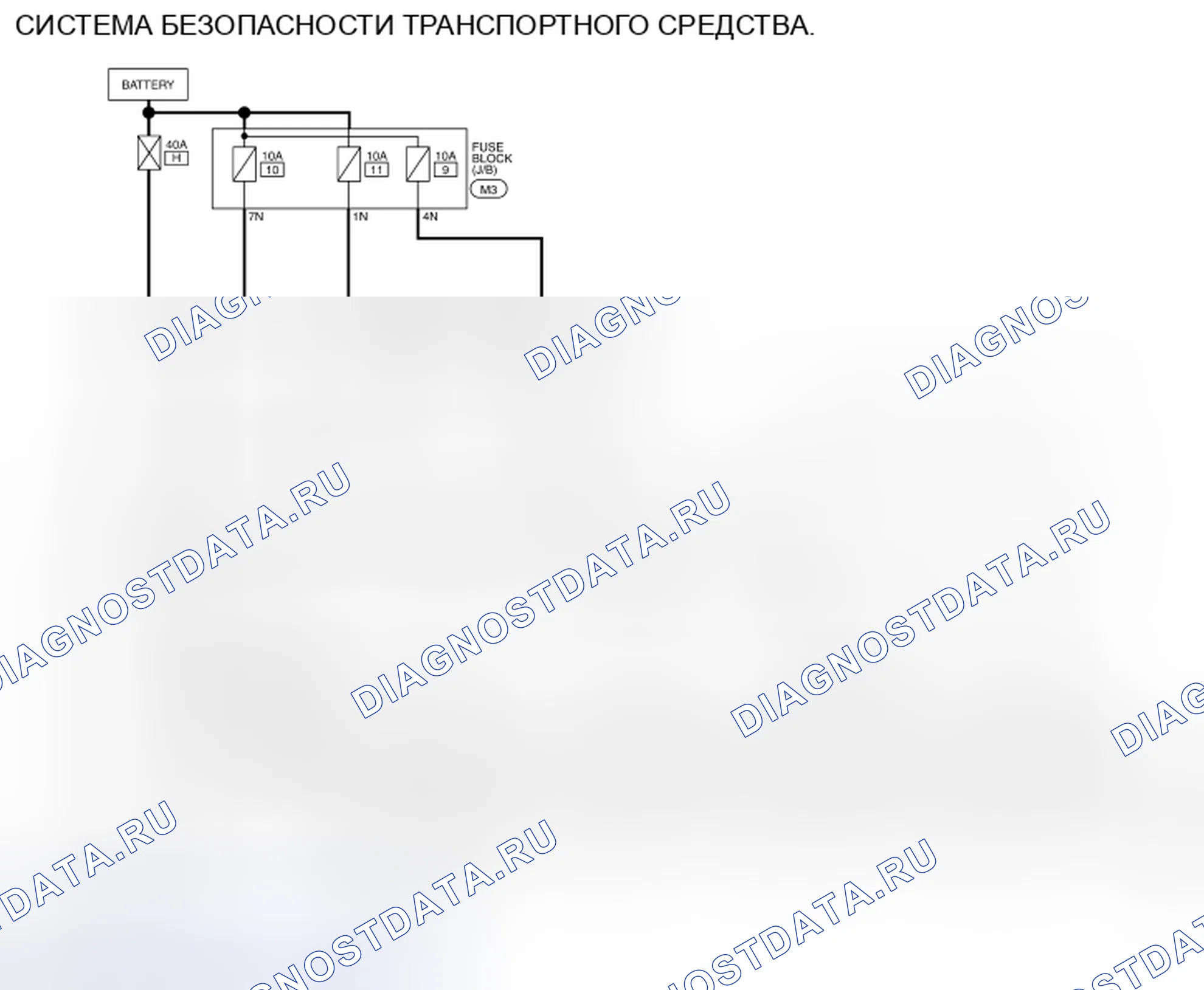 Рис. 134: электросхема - СИСТЕМА БЕЗОПАСНОСТИ ТРАНСПОРТНОГО СРЕДСТВА. Honda Passport I