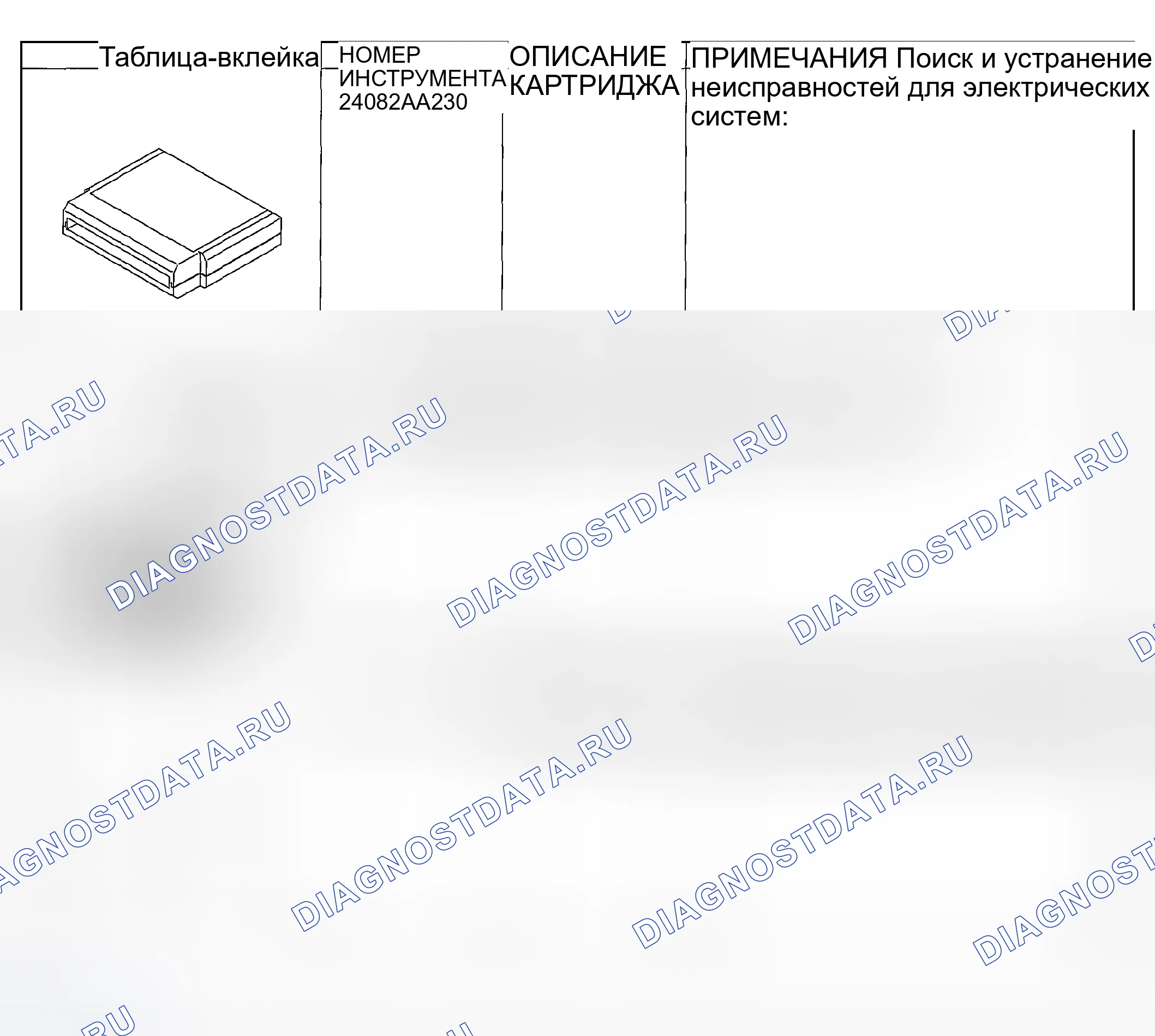 Рис. 917: ПОДГОТОВИТЕЛЬНЫЙ ИНСТРУМЕНТ. Subaru Outback BP