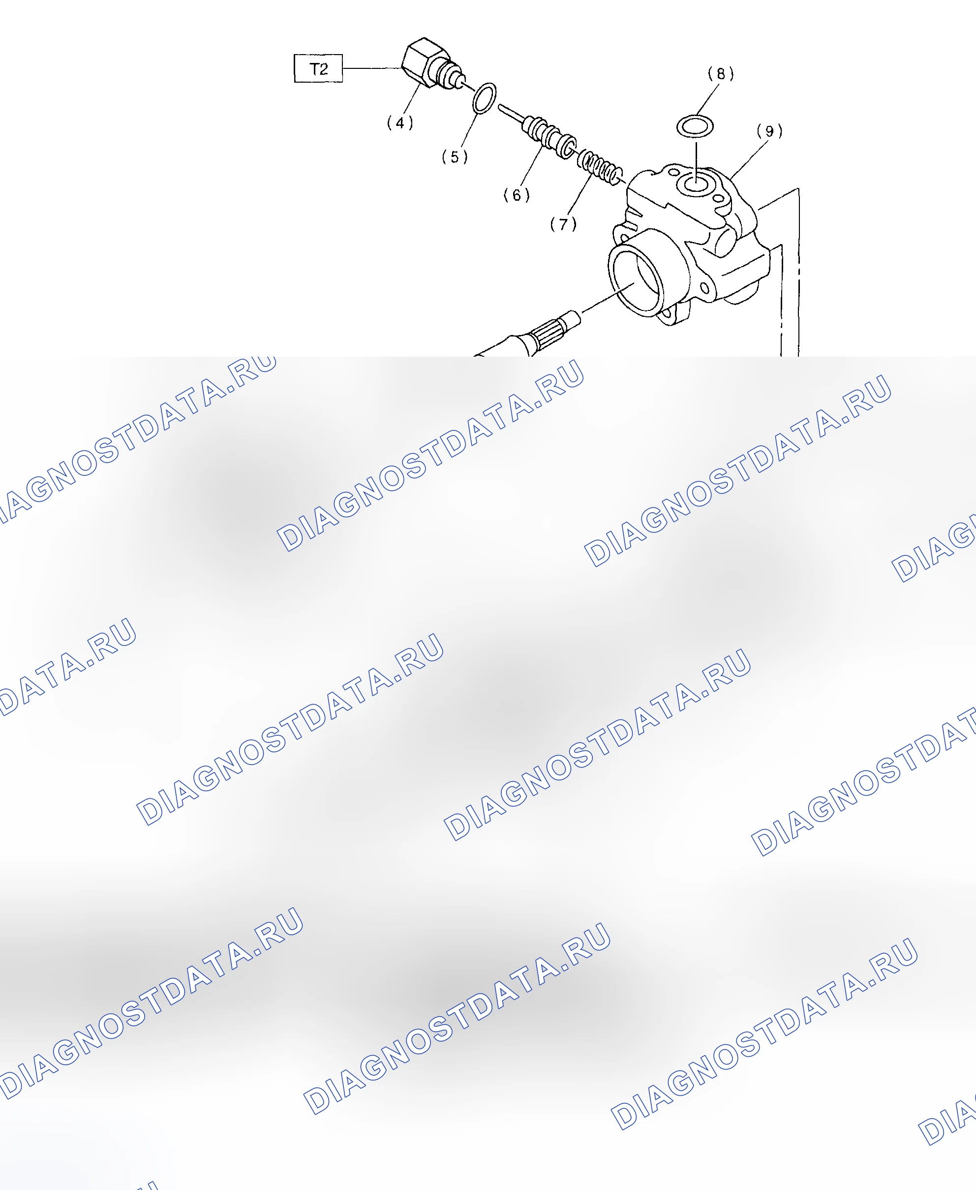 Рис. 2: Разнесенный вид масляного насоса. Subaru Impreza GD/GC/GG