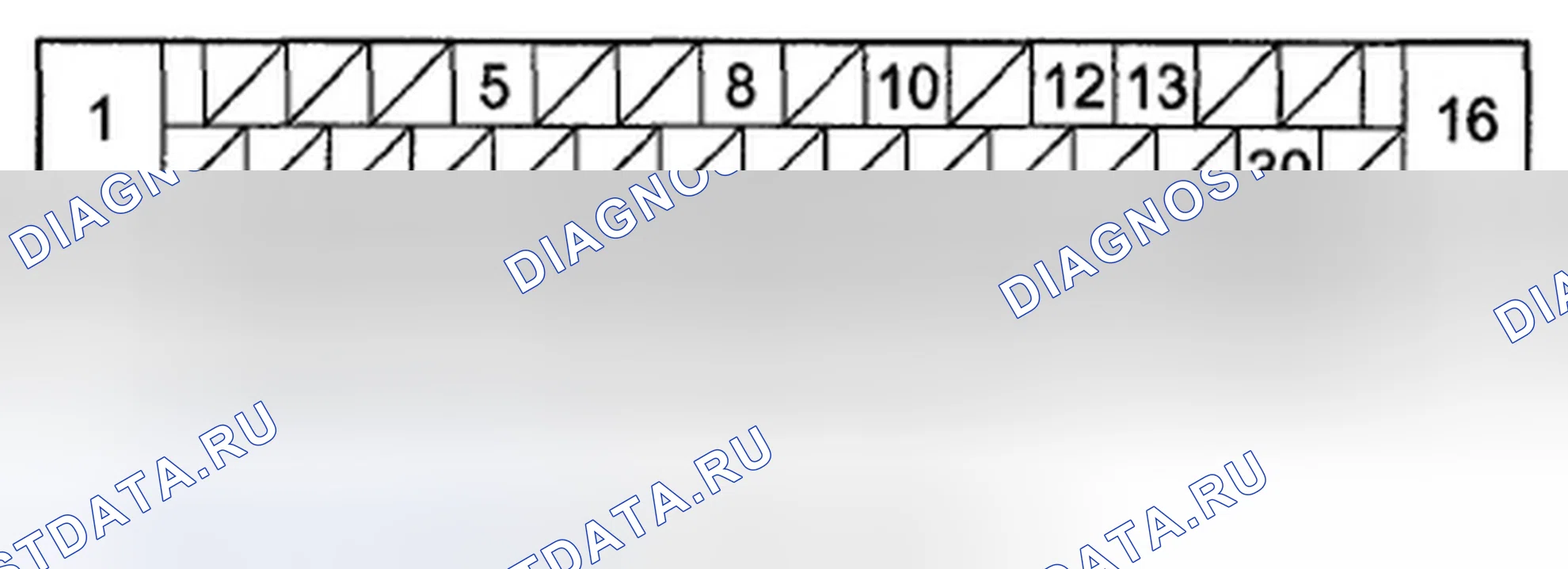 Рис. 72: Входы и выходы блока управления модулятора VSA для 47P разъема (разъем отключен). Acura TSX II