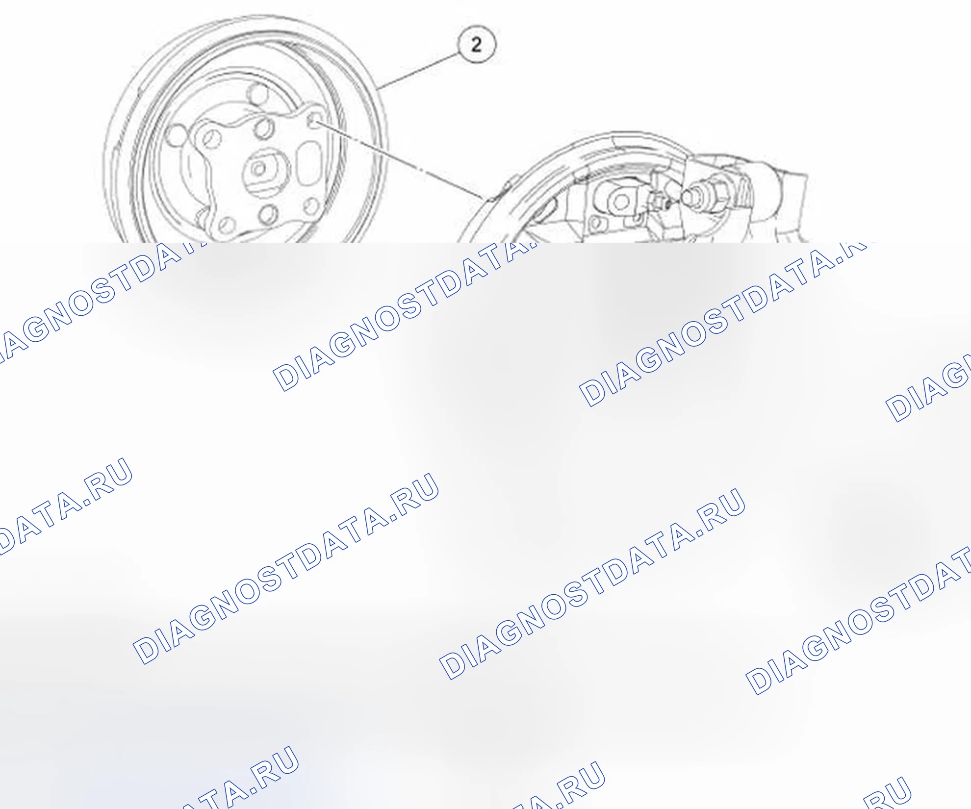 Рис. 20: Тормозной барабан. Ford Focus II