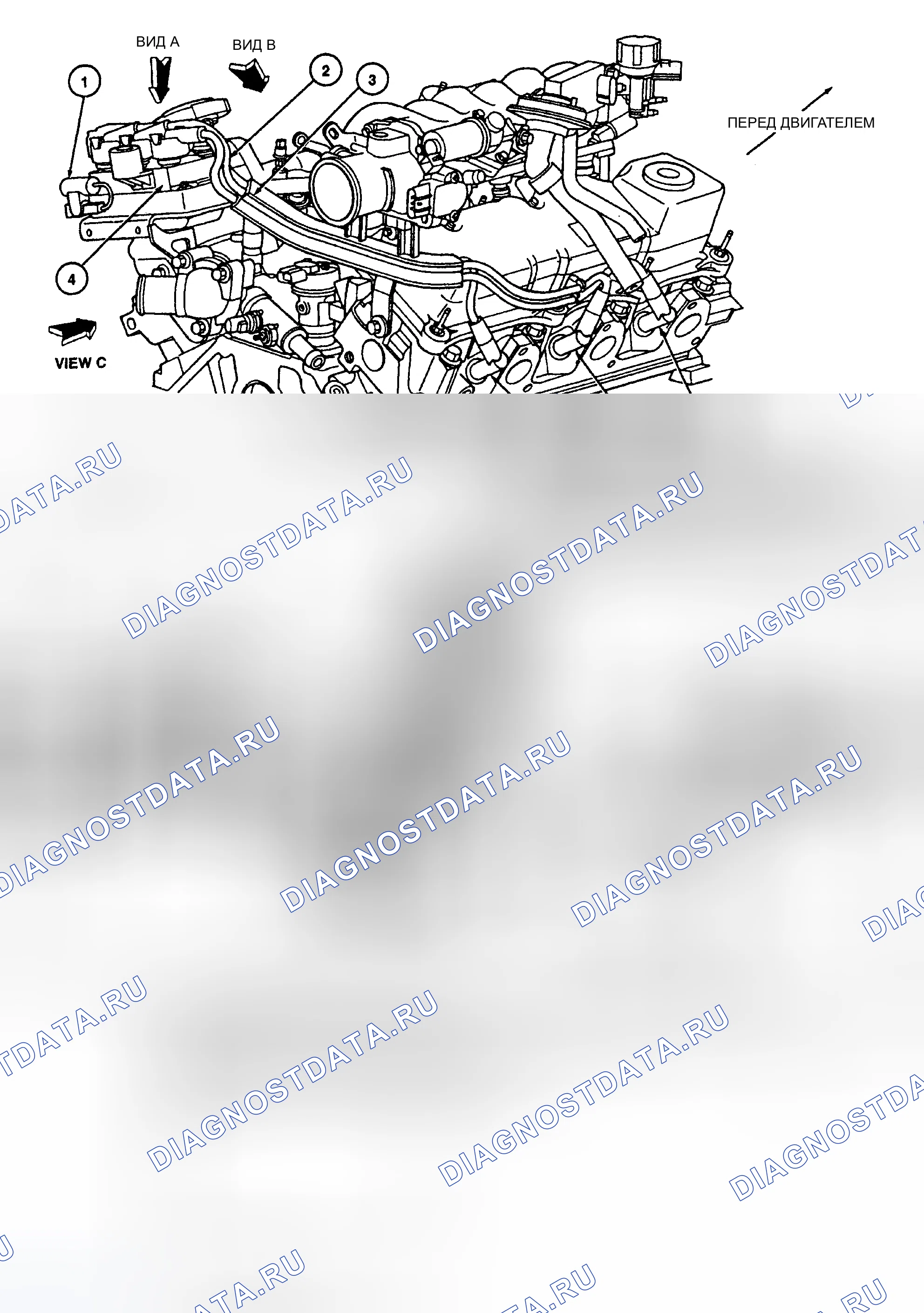 Рис. 8: Разводка проводов свечи зажигания (3.0L - VIN " U " и " 2 " Flex топливо). Hyundai ix25 I рестайлинг
