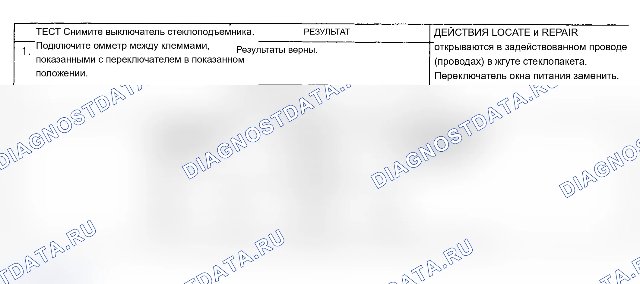 Рис. 13: ТЕСТ H: ОТДЕЛЬНЫЙ ВЫКЛЮЧАТЕЛЬ СТЕКЛОПОДЪЕМНИКА. Oldsmobile Bravada I