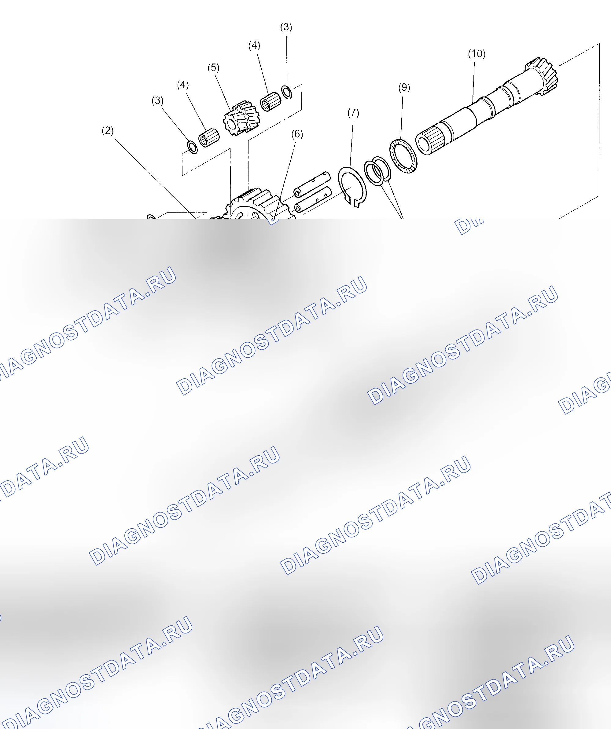 Рис. 715: ЦЕНТРАЛЬНЫЙ ДИФФЕРЕНЦИАЛ В СБОРЕ. Subaru Impreza WRX GD/GG рестайлинг