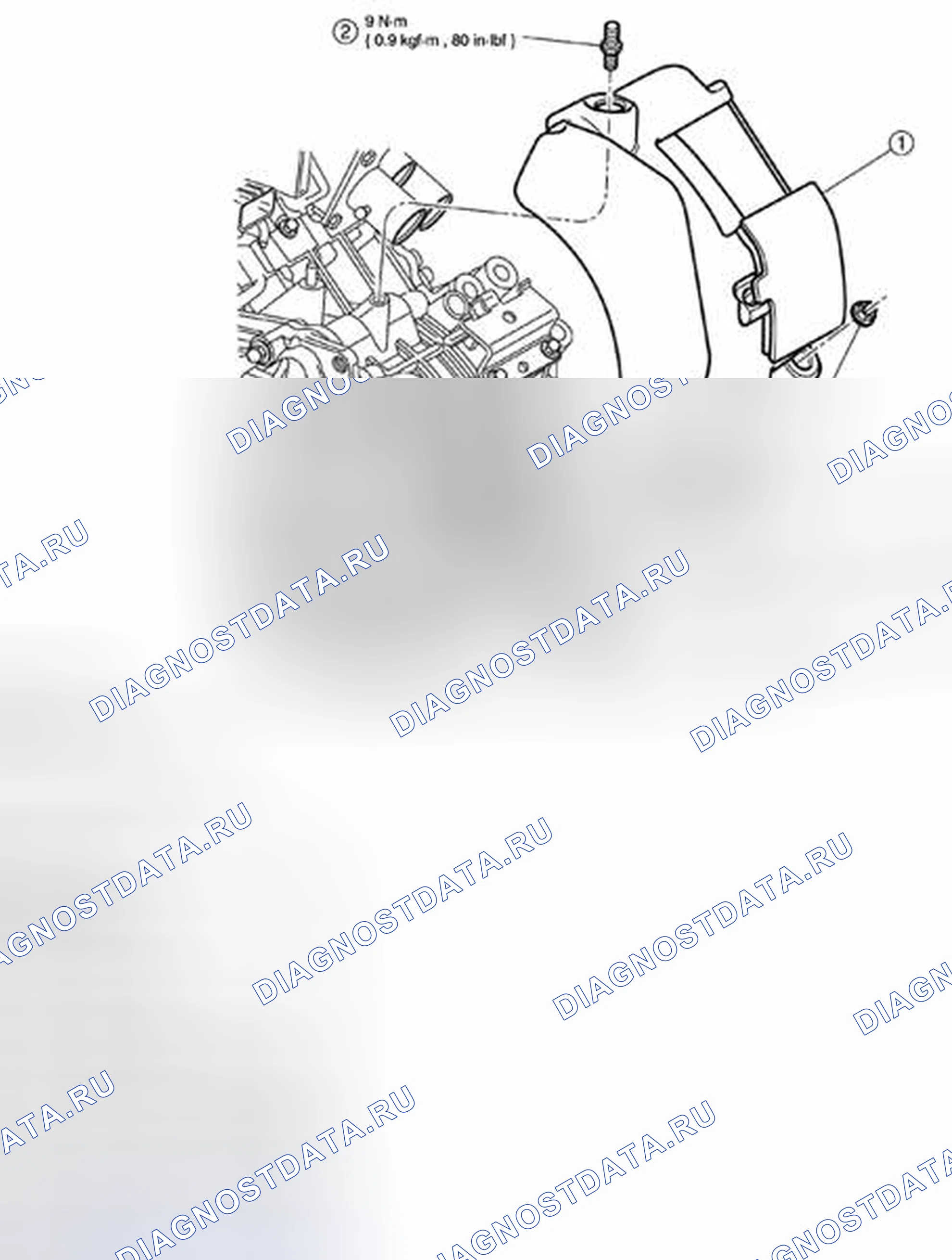 Рис. 736: СНЯТИЕ / УСТАНОВКА ЭКРАНА Nvh (ШУМ, ВИБРАЦИЯ И РЕЗКОСТЬ) - ГИБРИД. Mazda Tribute II