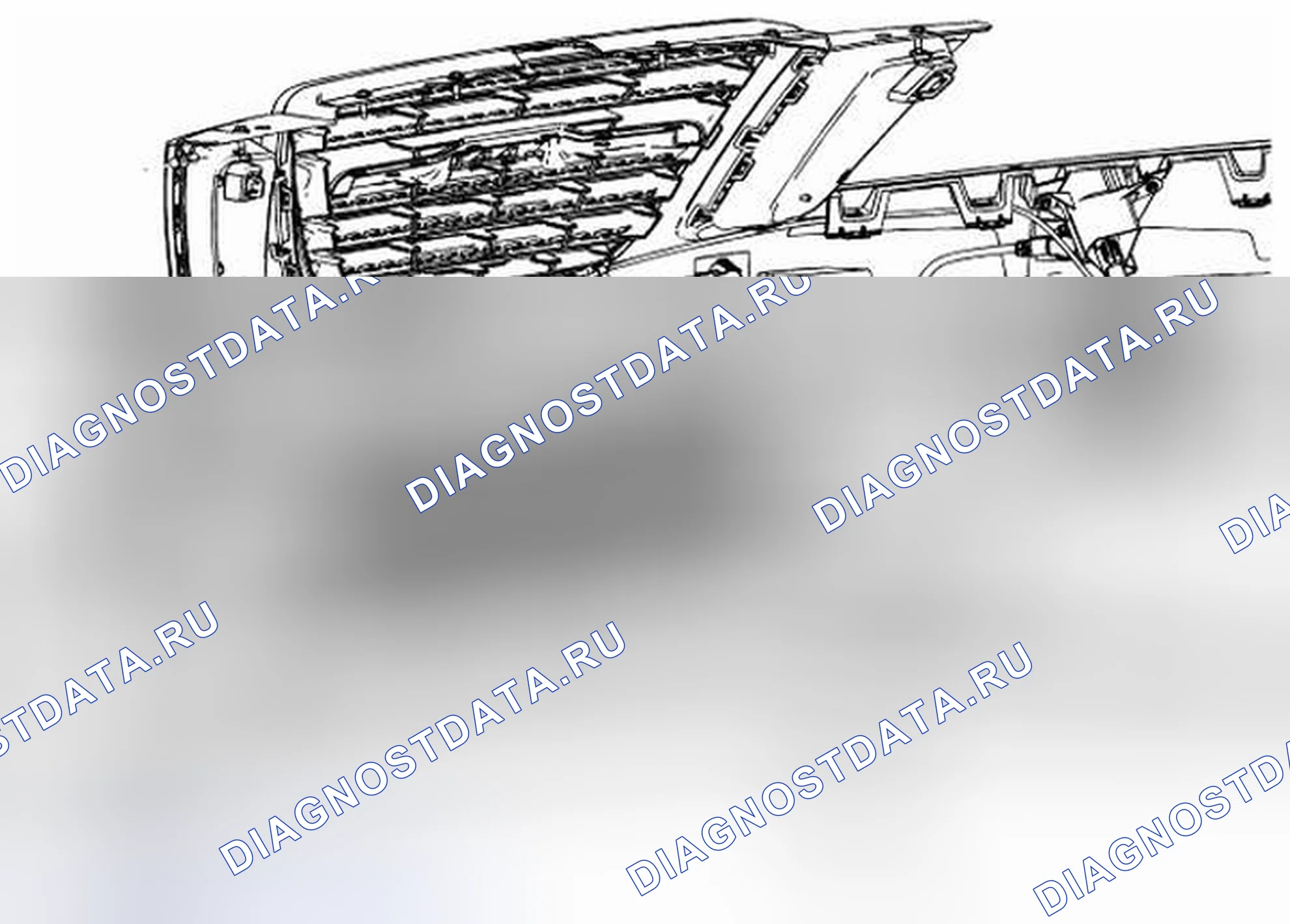 Рис. 12: Замена нижней решетки радиатора. Kia Optima I
