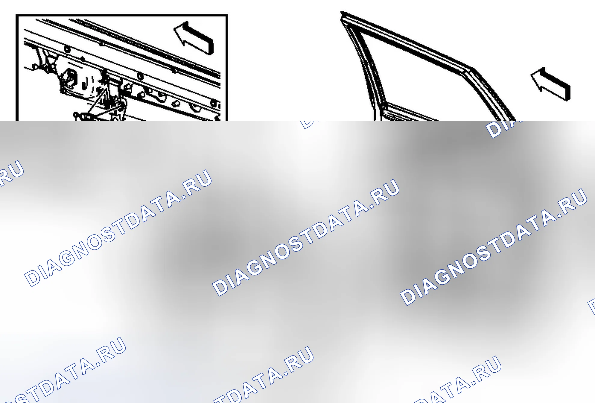 Рис. 69: Замена панели отделки задней стороны двери (анклав). Chevrolet Traverse I