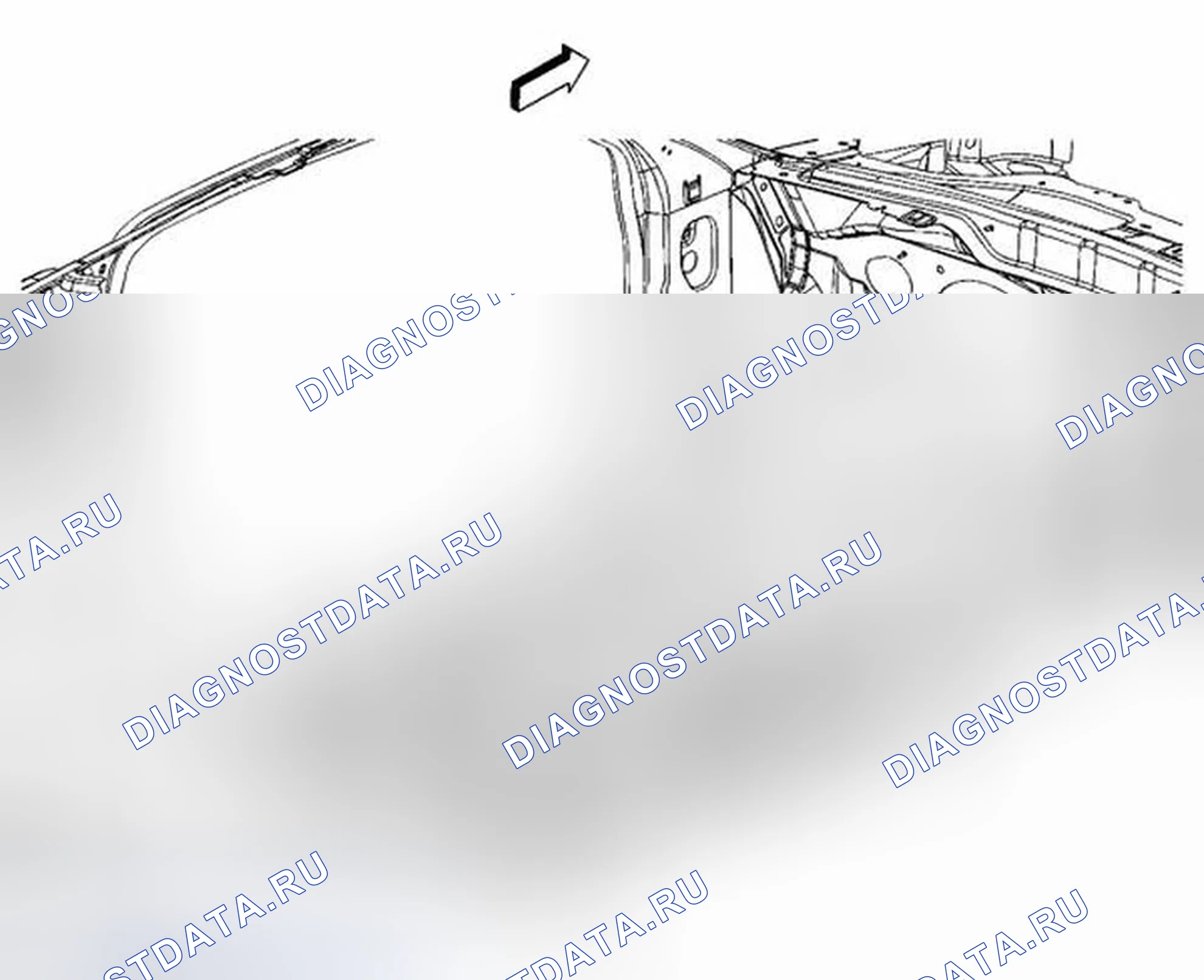 Рис. 7: Замена фиксатора ковра - спереди (купе). Chevrolet Cobalt I
