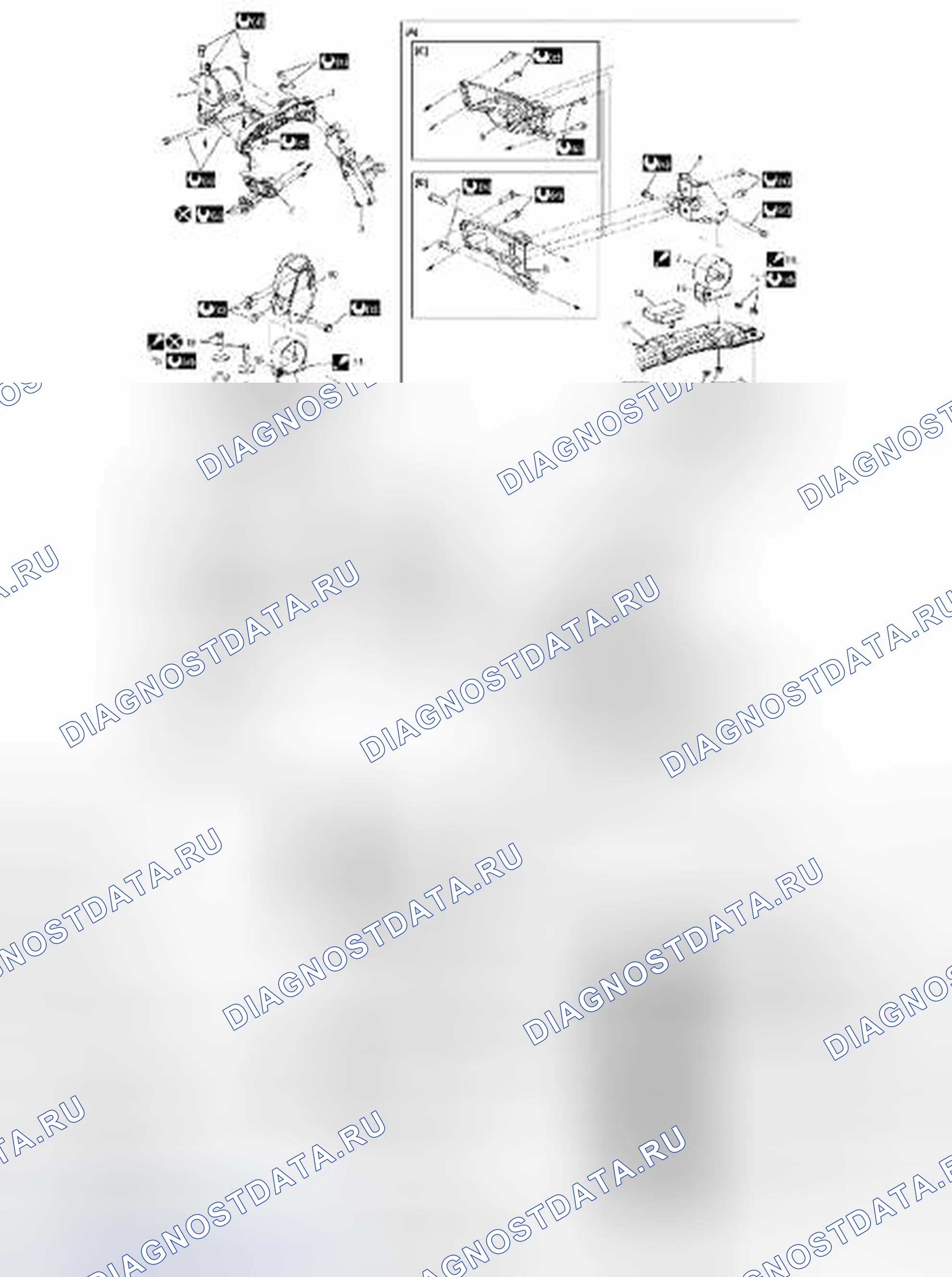 Рис. 24: Компоненты крепления двигателя. Suzuki SX4 I