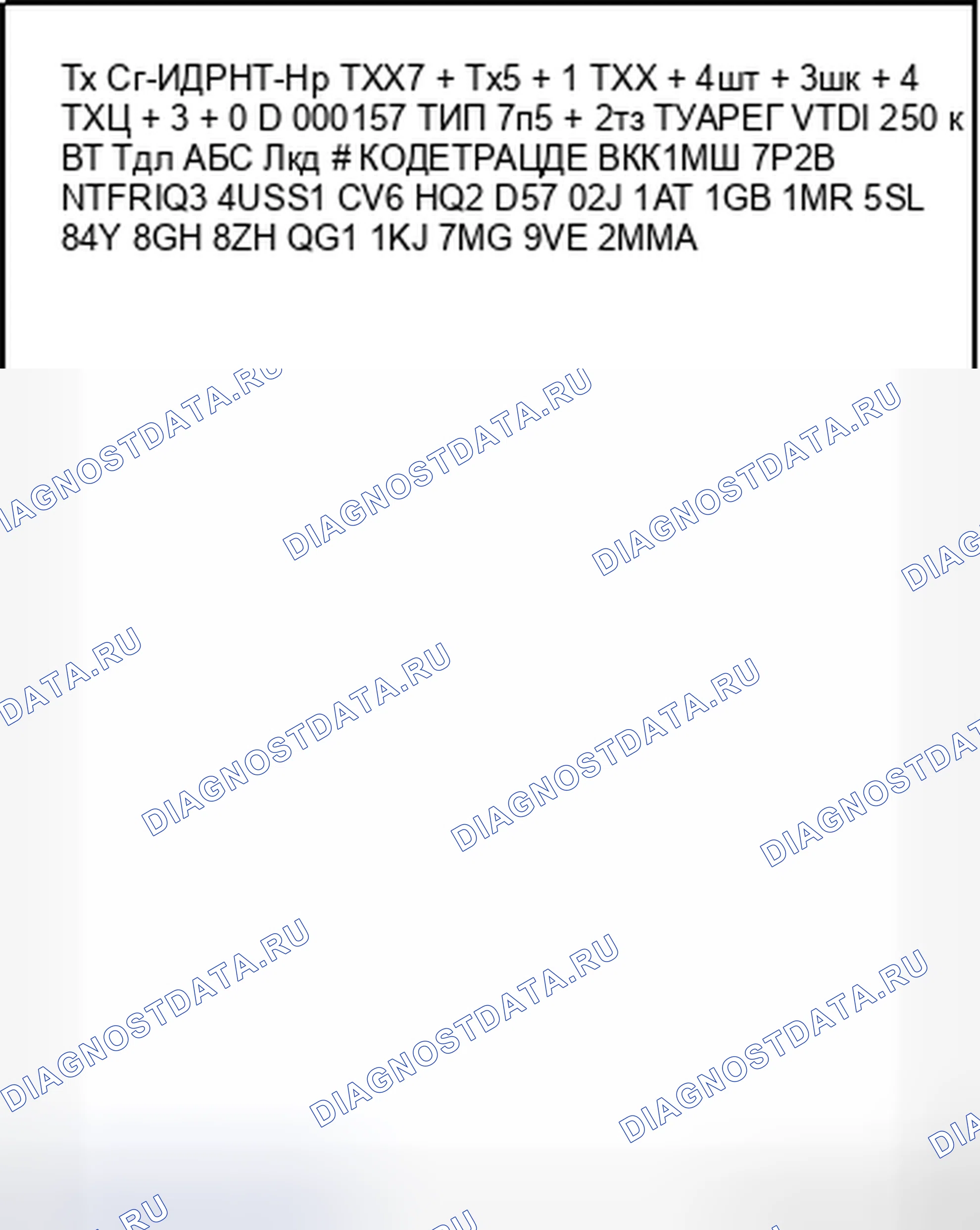Рис. 1: НОМЕР PR ТОРМОЗА, РАСПРЕДЕЛЕНИЕ. Volkswagen Touareg II