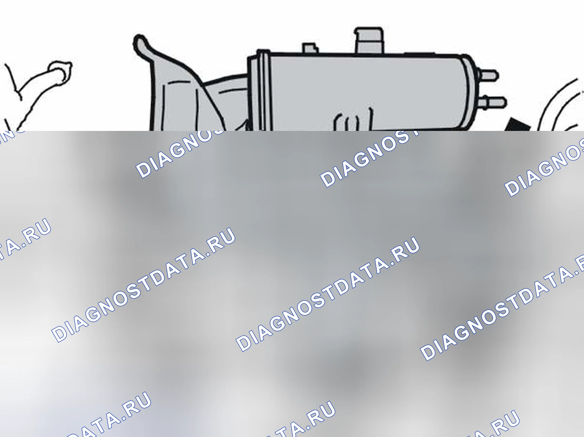 Рис. 121: СНЯТИЕ ВИНТОВ С КРОНШТЕЙНА ФИЛЬТРА ДЛЯ ИСПАРИТЕЛЬНЫХ ВЫБРОСОВ (ФИЛЬТР EVAP). Volvo S40 II рестайлинг