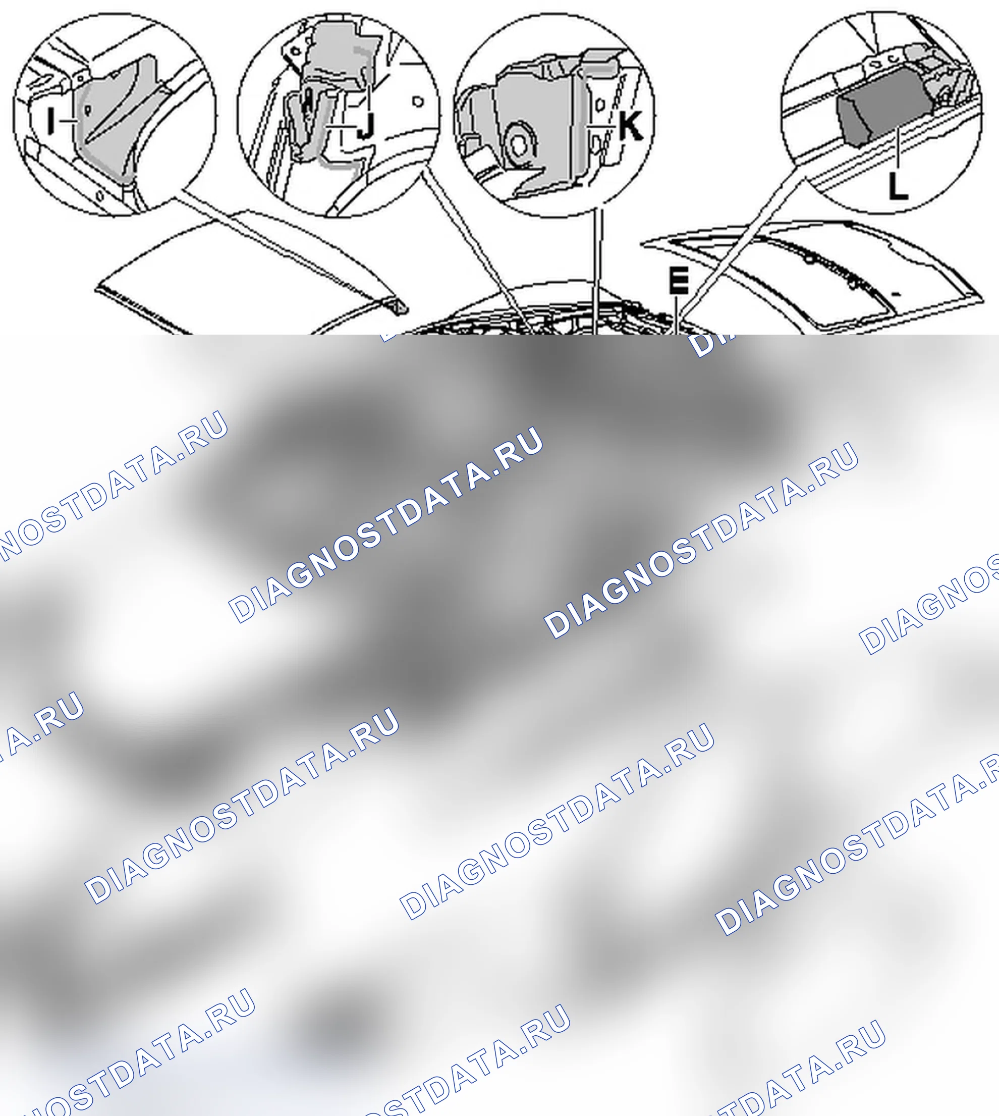 Рис. 782: Схема мест соединения кузова и уплотнительных элементов. Porsche Boxster S 987