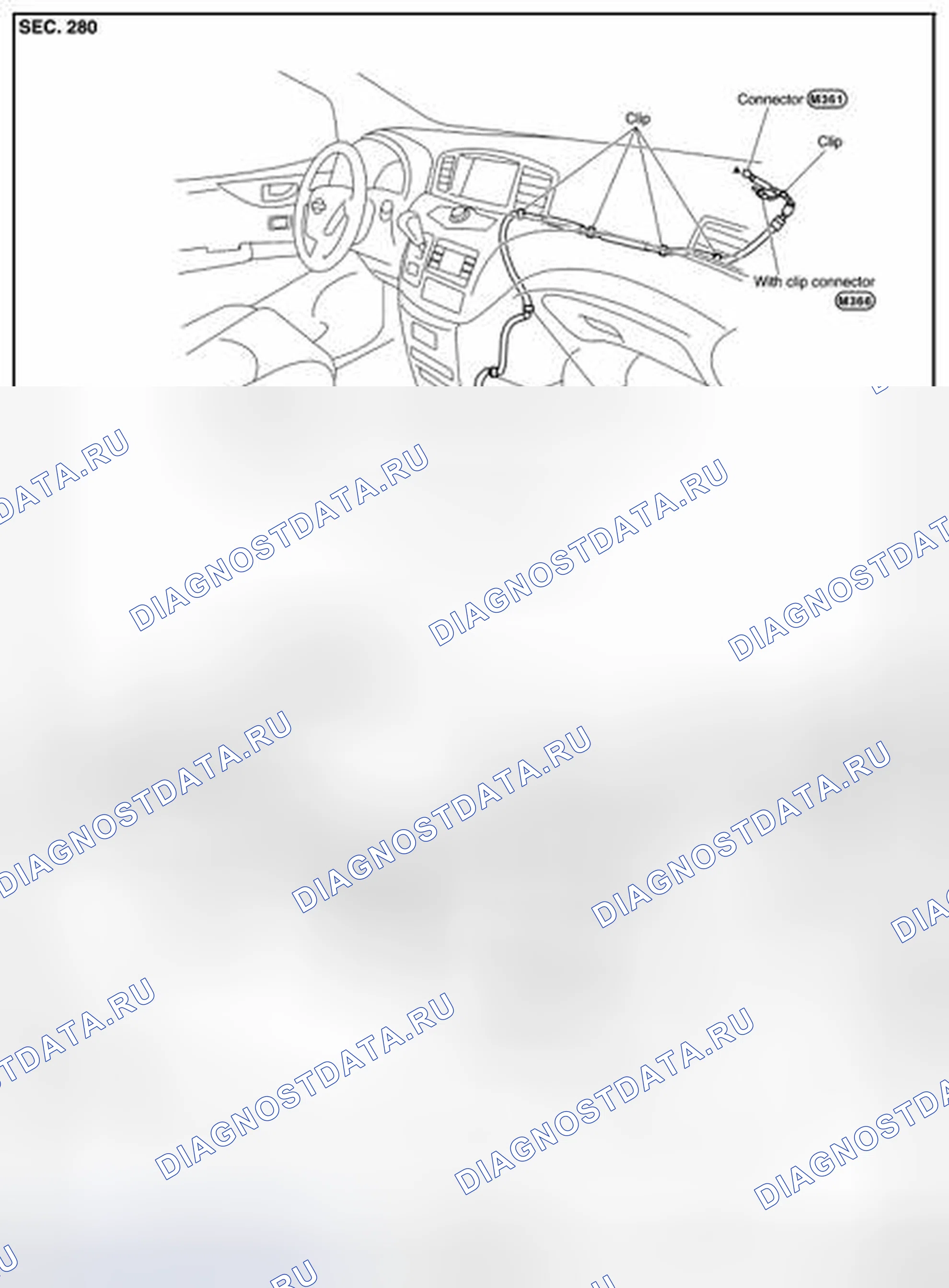 Рис. 230: Схема расположения питателей. Nissan Quest IV