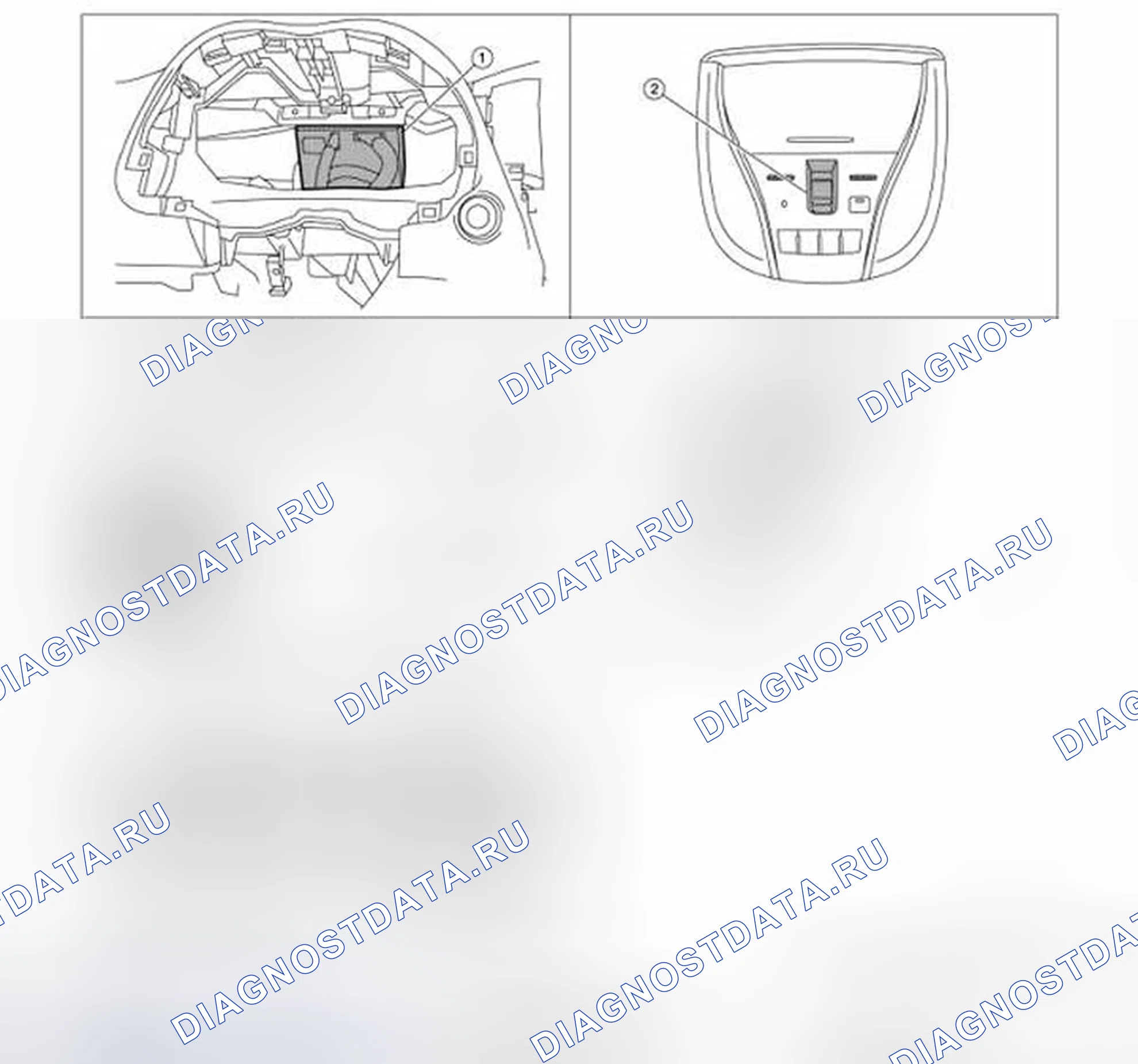 Рис. 26: MOONROOF: Расположение компонентов. Infiniti QX60 I