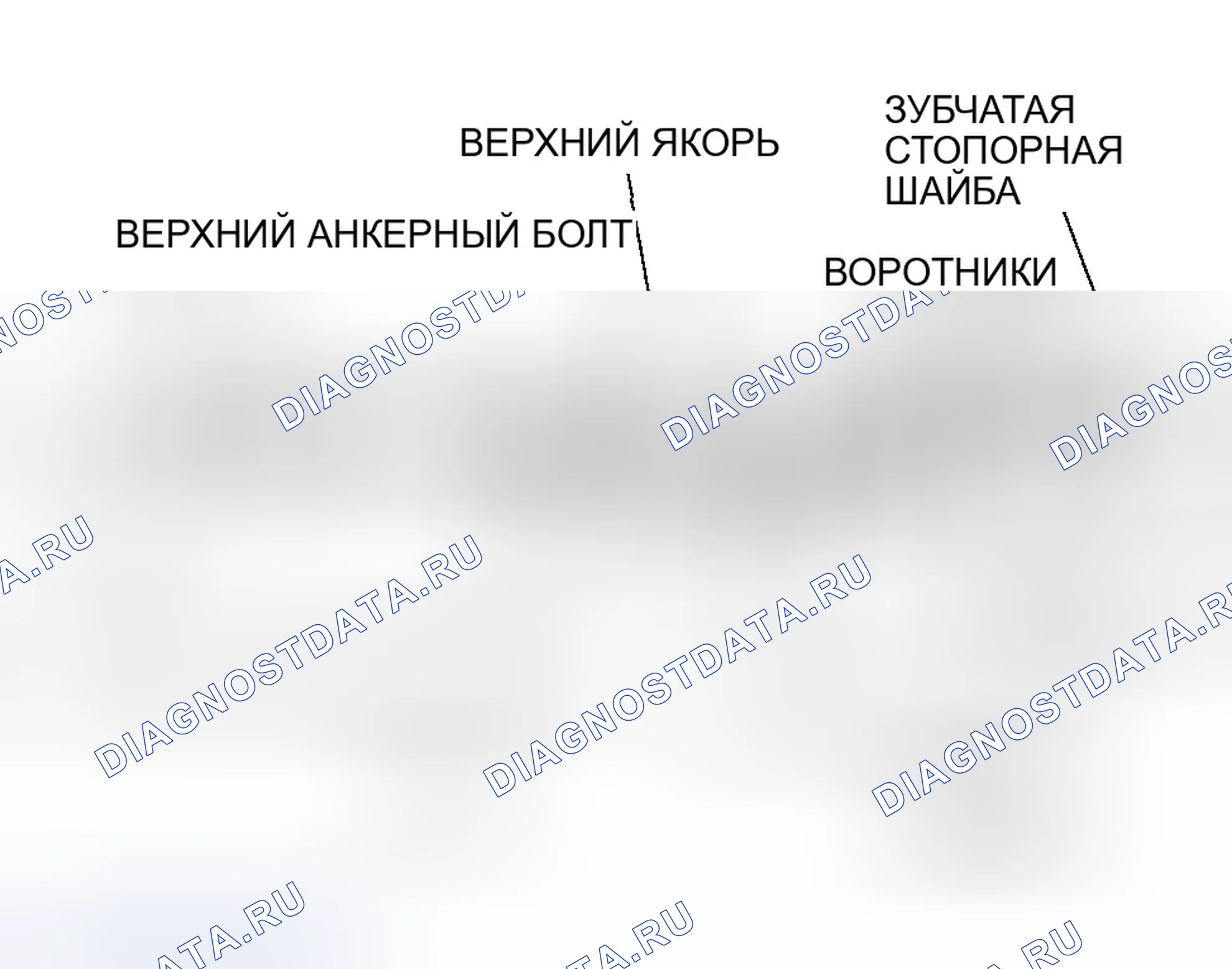 Рис. 4: Установка верхнего анкерного болта. Honda Insight ZE1