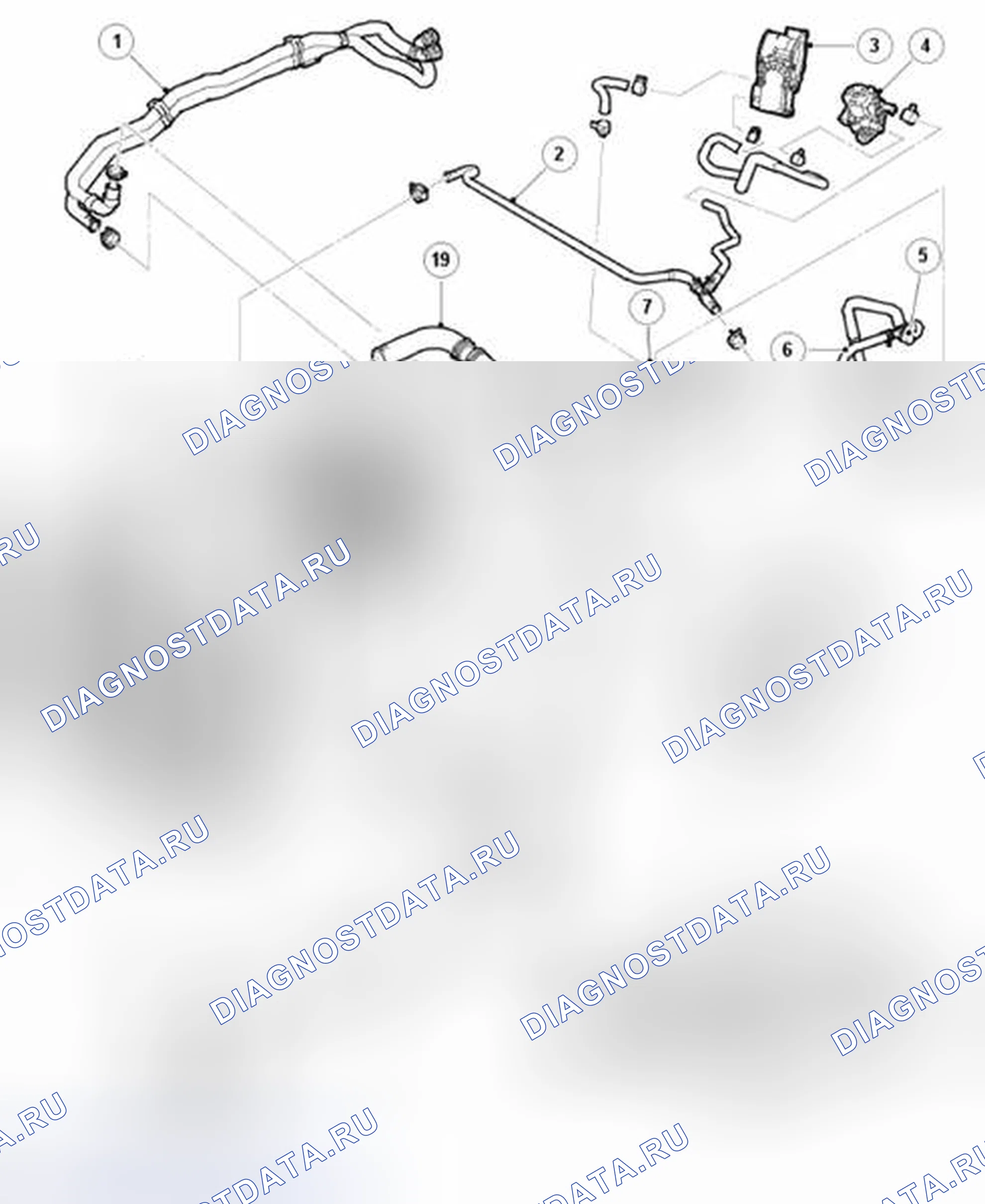Рис. 1: КОМПОНОВКА КОМПОНЕНТОВ СИСТЕМЫ ОХЛАЖДЕНИЯ. Land Rover Range Rover Sport I