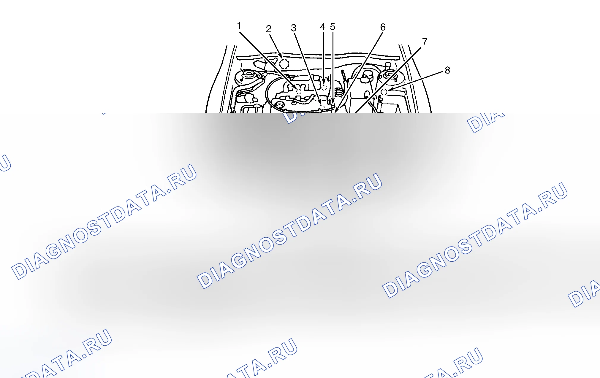 Рис. 1: ГРАФИКИ РАСПОЛОЖЕНИЯ КОМПОНЕНТОВ. Mitsubishi Galant VIII рестайлинг