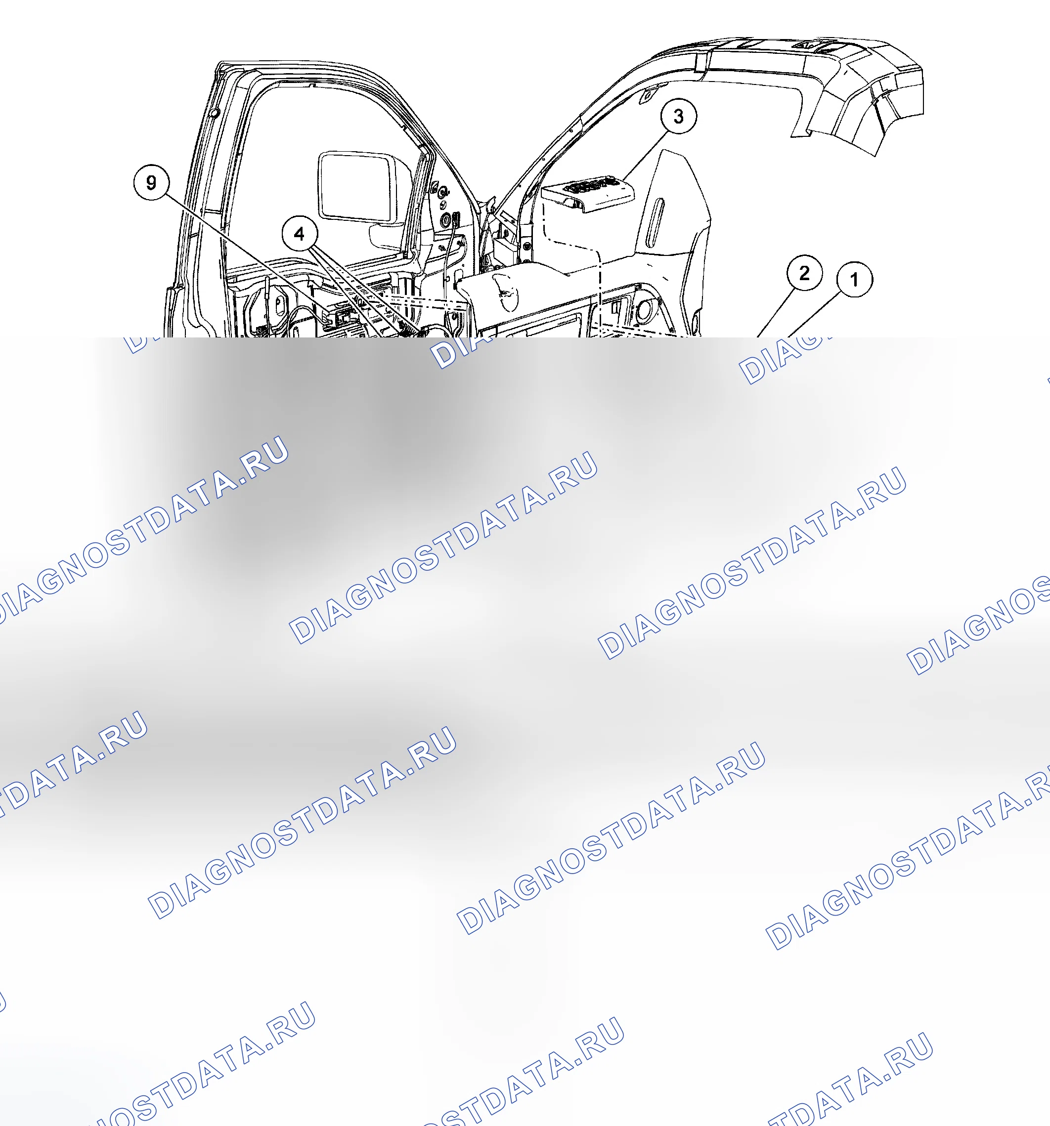 Рис. 61: Панель отделки дверей - передняя. Ford Pickup F350 Super Duty 