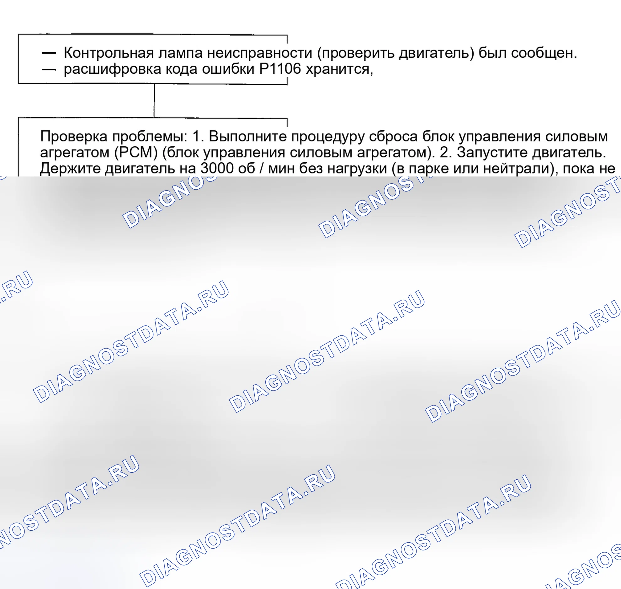 Рис. 55: расшифровка кода ошибки P1106: проблема диапазона / производительности в цепи датчика барометрического давления (Baro). Honda Civic VI