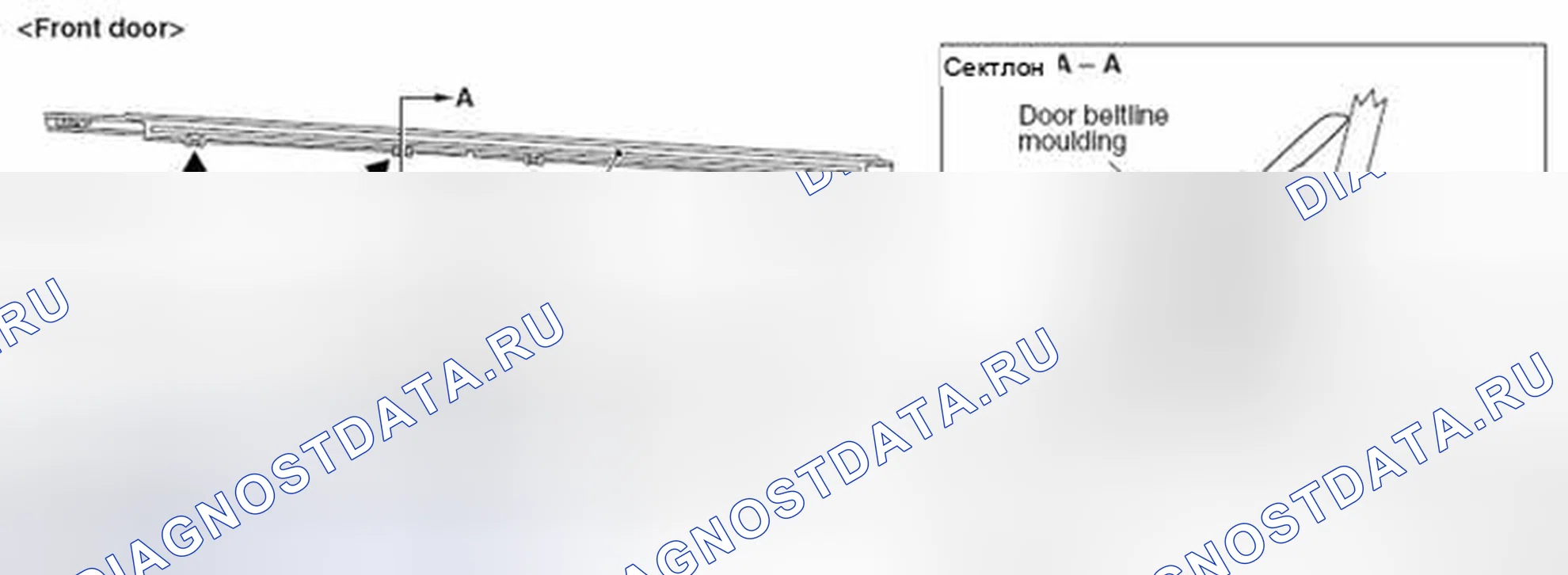 Рис. 187: < < A > > СНЯТИЕ ДВЕРНОГО БЕЛЬТЛАЙНА. Honda e:NP1 I