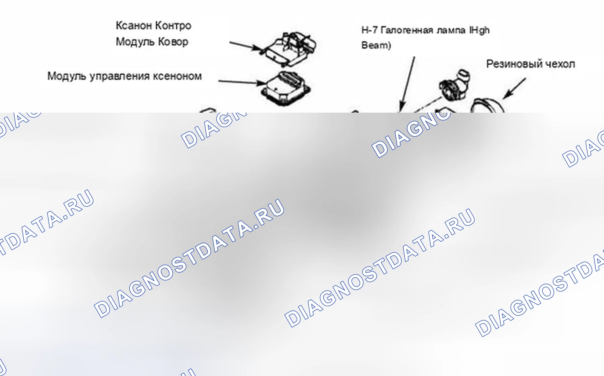 Рис. 420: Мониторинг ксеноновой лампы. BMW X5 E53