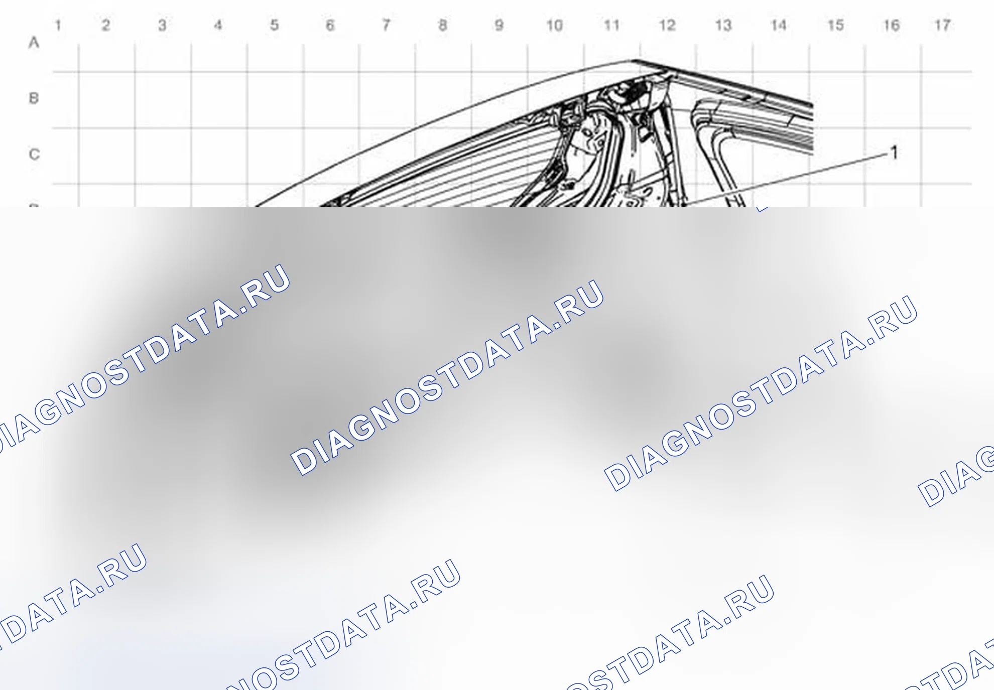 Рис. 55: Прокладка кабельных трасс подъемных ворот. Chevrolet Spark M300