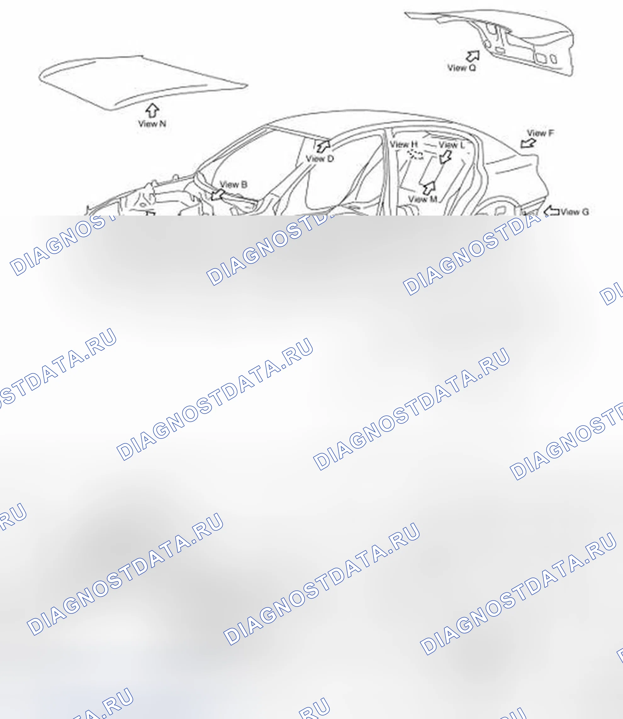 Рис. 315: Описание внешней и внутренней отделки кузова. Infiniti G37 IV рестайлинг